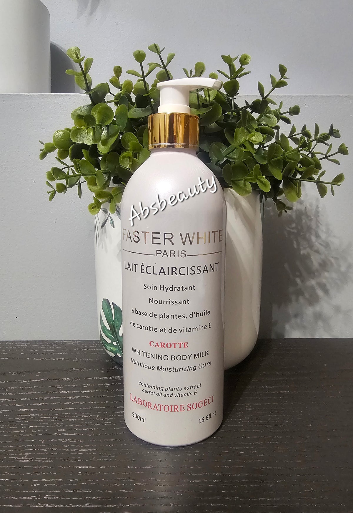 FASTER WHITE Paris CAROTTE Skin Lightening Body Lotion 500ml 💯Original&Authentic✅️, 1bottle