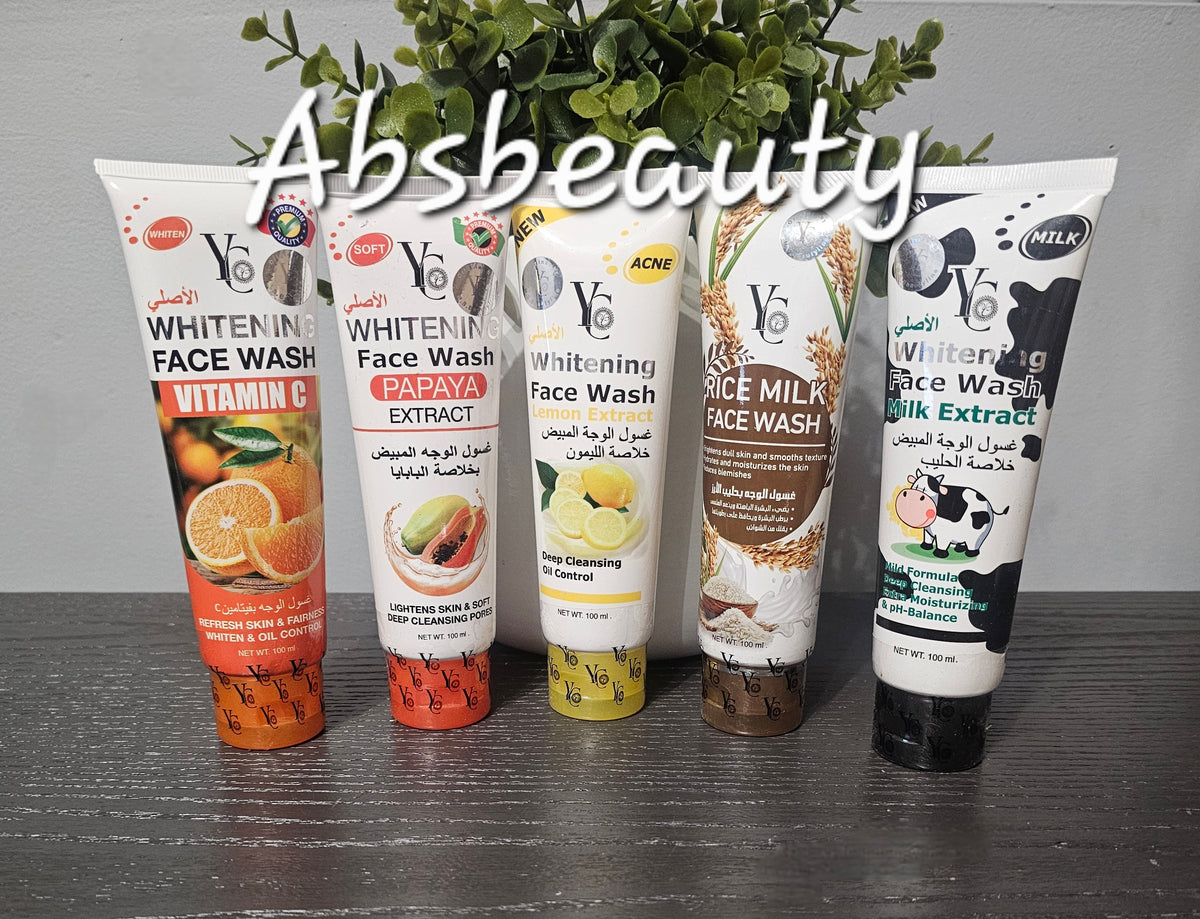 YC Whitening Face Wash Vitamin C, Papaya, Lemon, Rice Milk, Milk Extract. For All Skin Types β¨οΈ