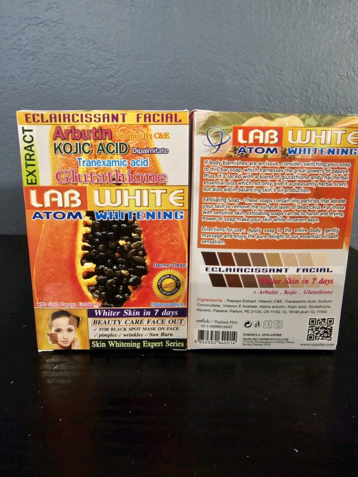 Lab White Papaya Extract Atom Whitening Soapร 1 Bar