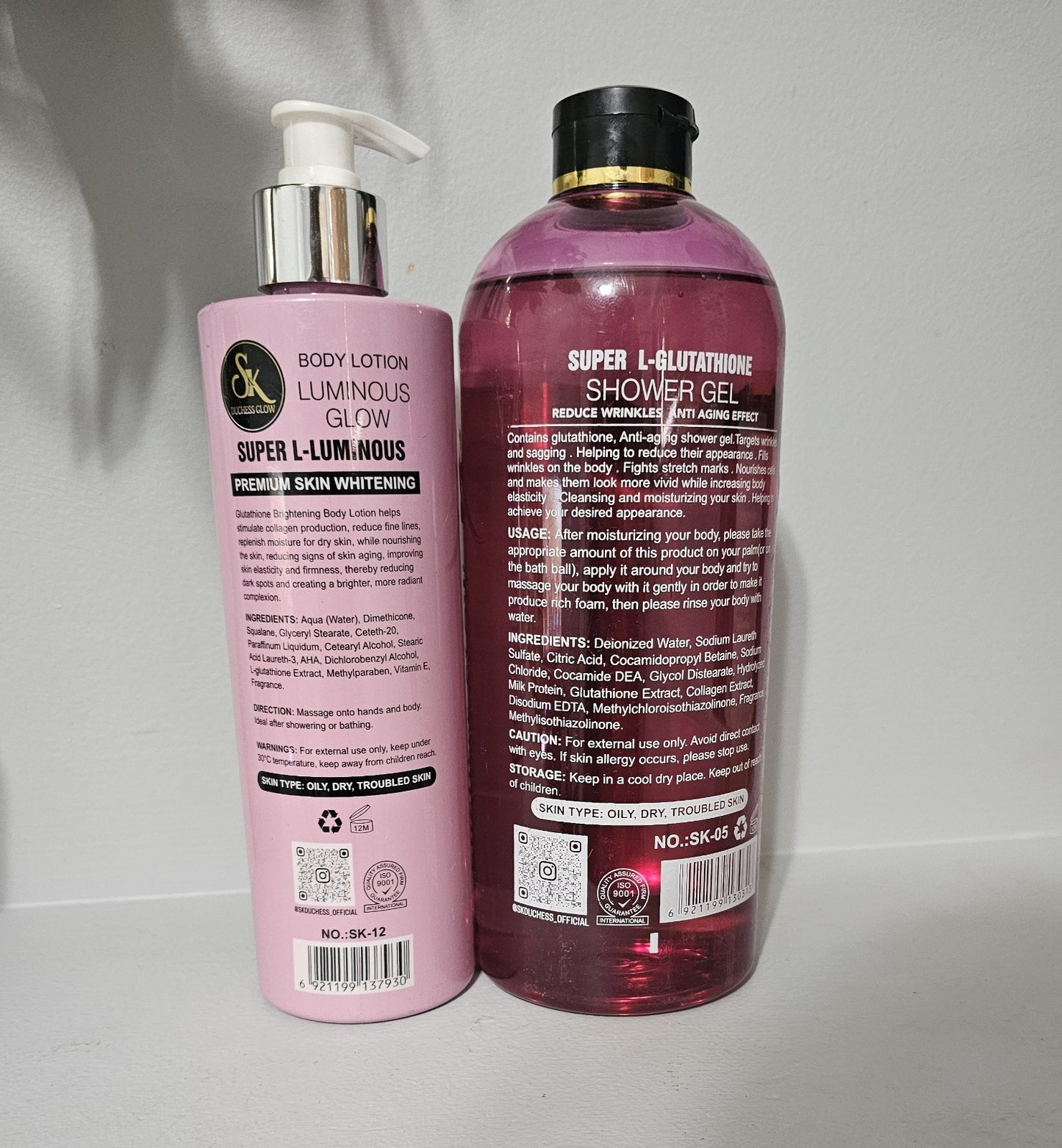 SK DUCHESS GLOW EXTRA WHITENING SHOWER GEL 1000ML & BODY LOTION