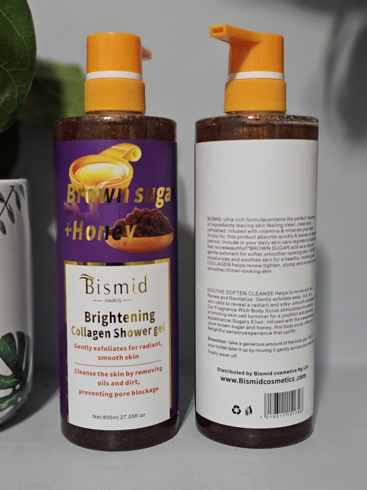 1× Bismid Brightening Collagen Shower Gel Brown Sugar + Honey 800ml