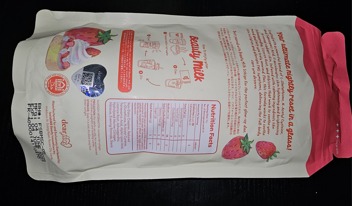 Dear Face Beauty Milk Strawberry & Cream