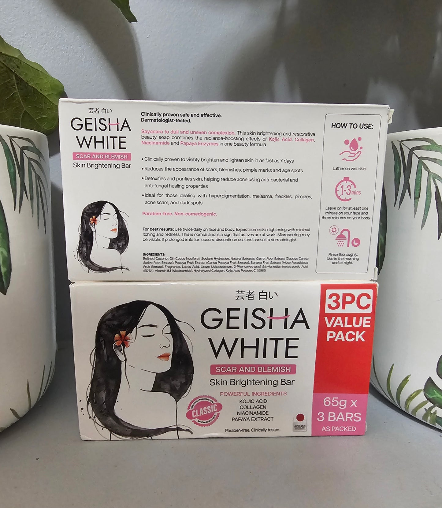 Geisha White INTENSE & CLASSIC Skin brightening & Lightening Soap SCAR & BLEMISH