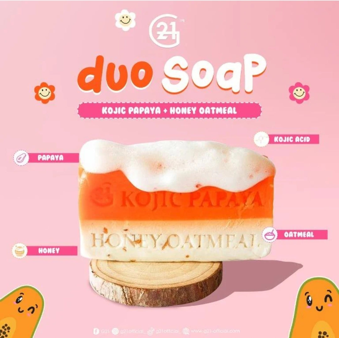 G21 Kojic Papaya Plus Honey Oatmeal Duo Soap