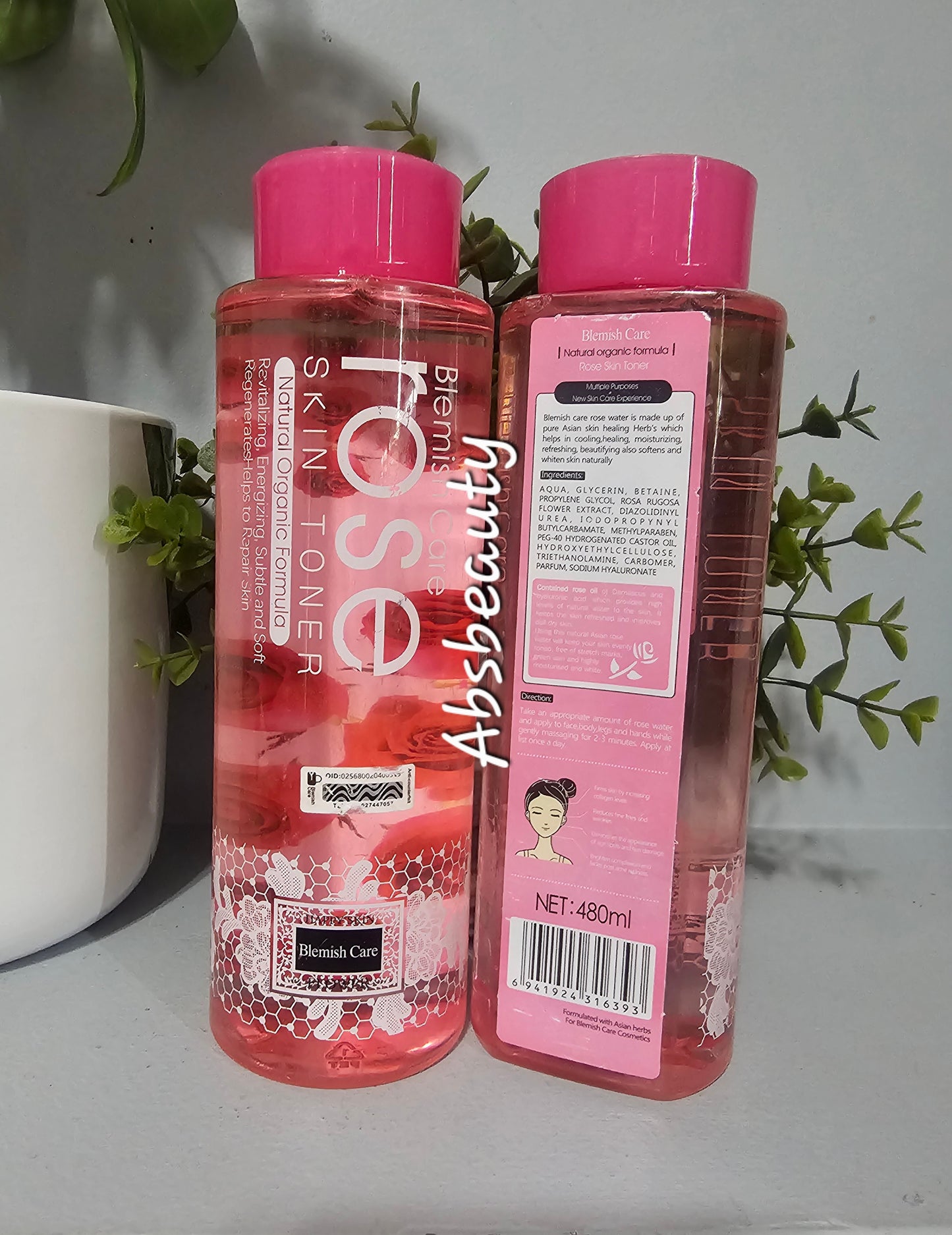 Blemish Care Rose Skin Toner Natural Organic Formula 480ml. 1pc