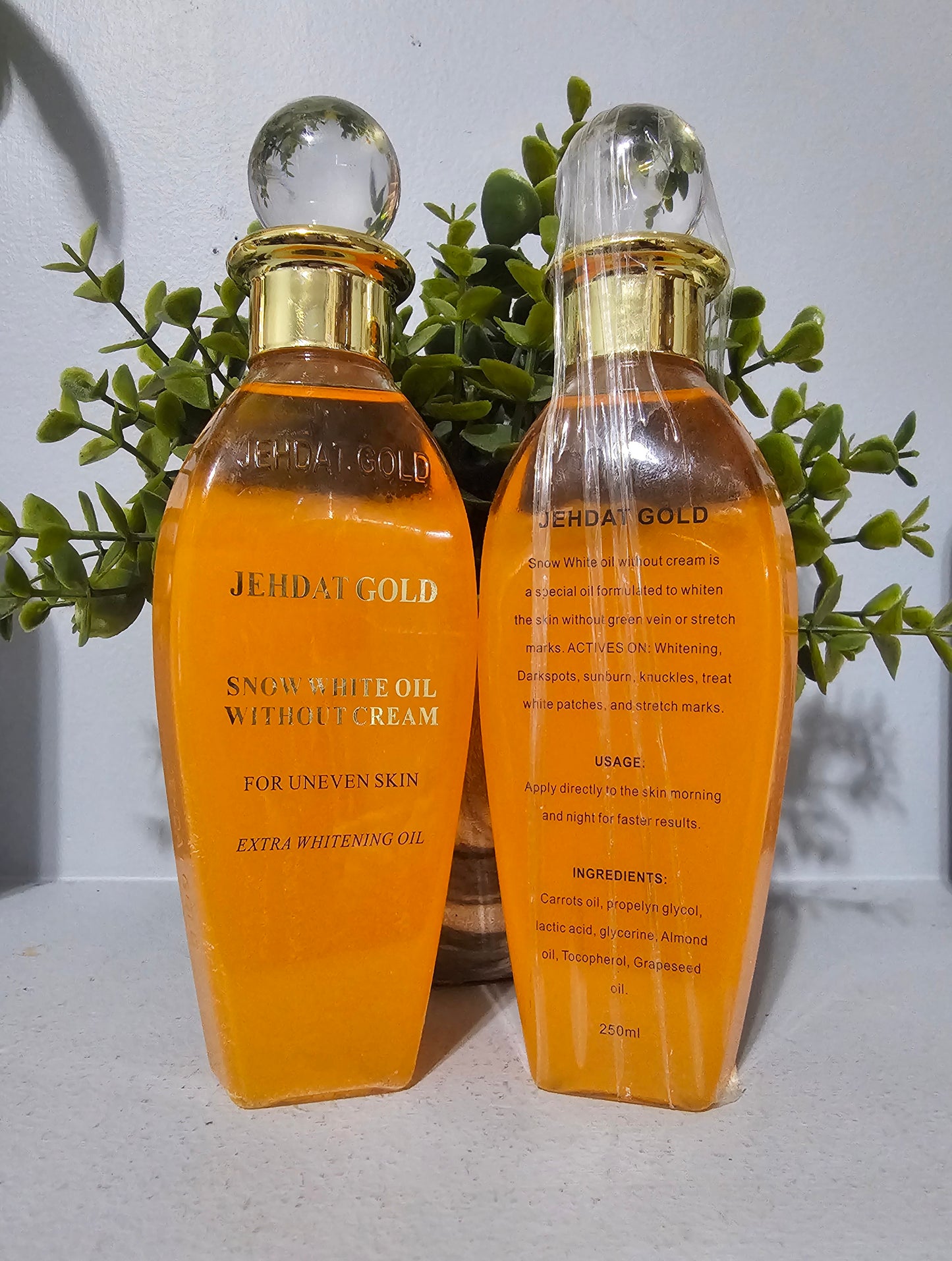 Jehdat Gold Snow White Body Oil Without Cream 250ml
