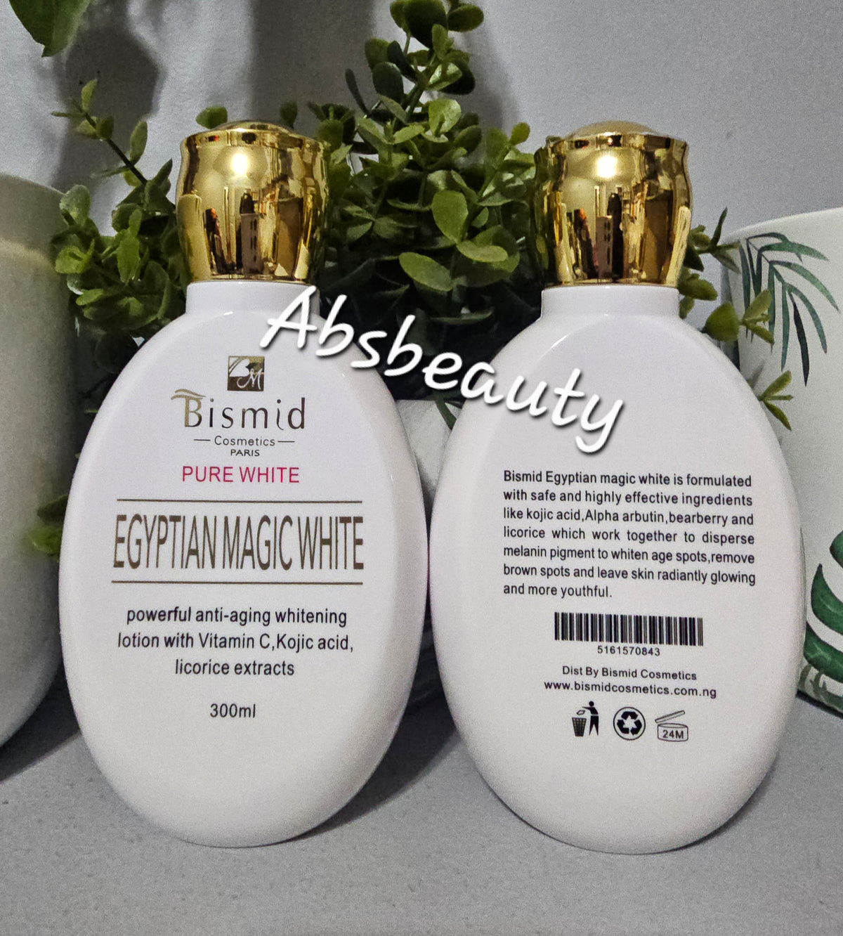 Bismid Pure White Egyptian Magic White Powerful Anti-Aging Whitening Lotion 300ml. 1pc