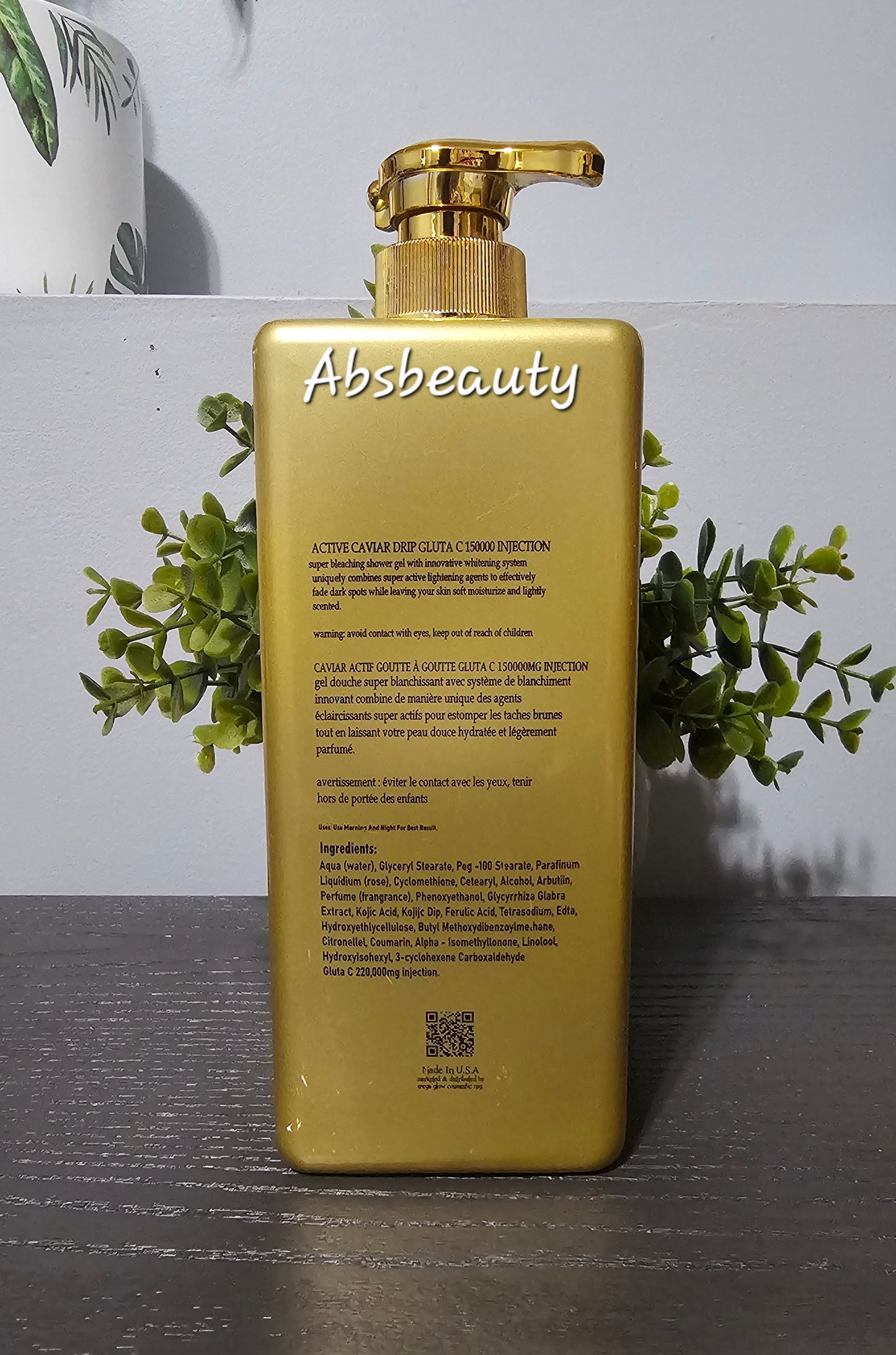 Active Caviar Drip Gluta-C injection 24k Gold Super Whitening Shower Gel 1000ml