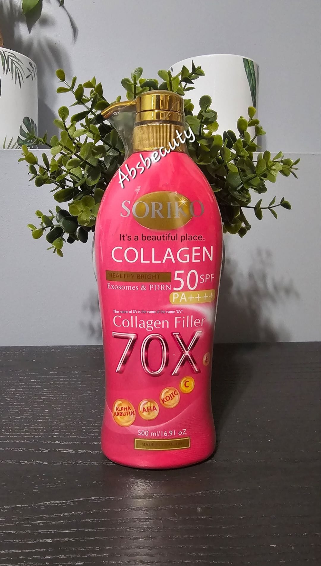 Soriko Collagen Healthy Bright Body Lotion Exosome & PDRN 50Spf & PA++++ 70X Collagen Filler 500ml ✨️✅️