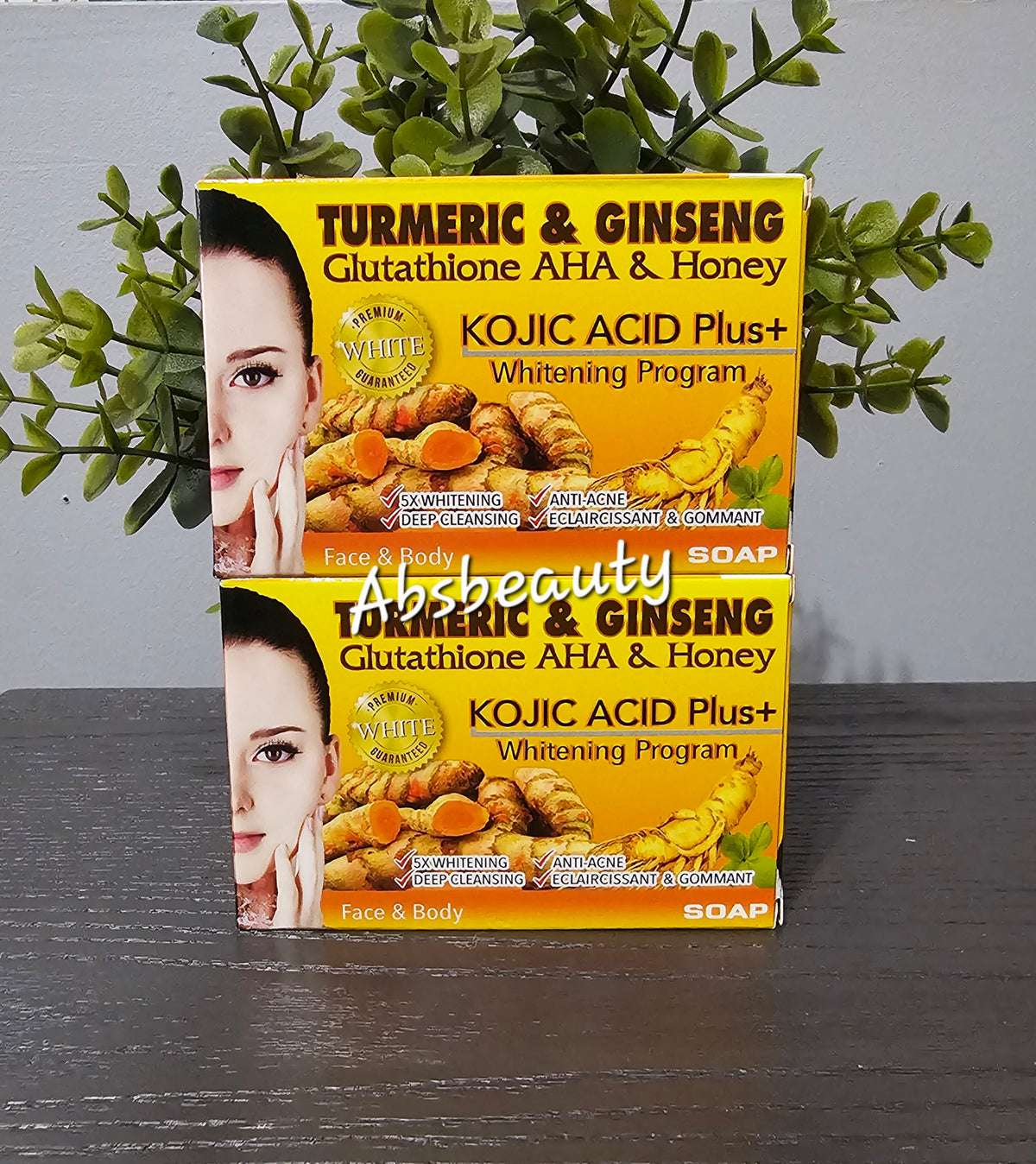 Neon Tumeric & Ginseng Whitening Program Face & Body Soap 135g,1pc👌
