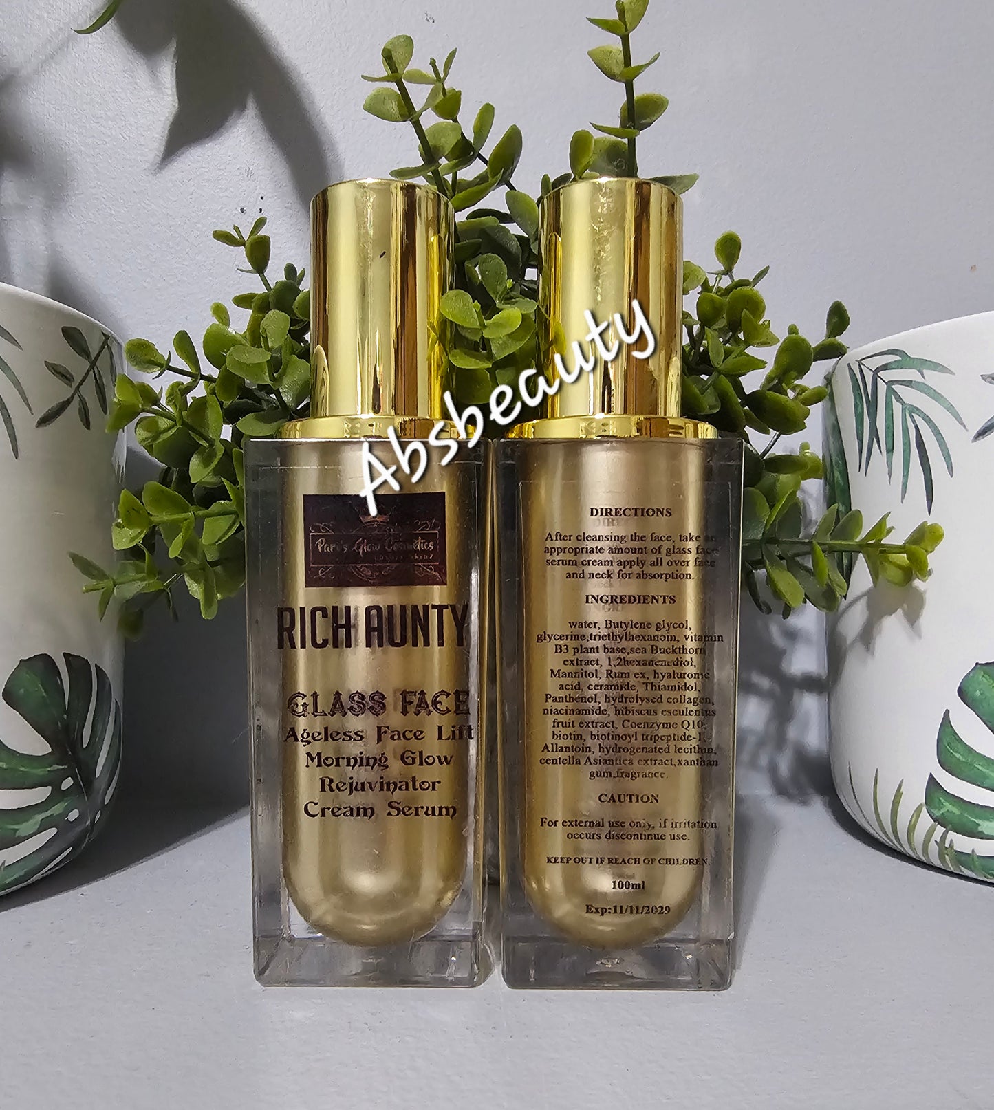 Pari's Glow Rich Aunty Glass Face Ageless Face Lift Cream Serum 100ml. 1pc