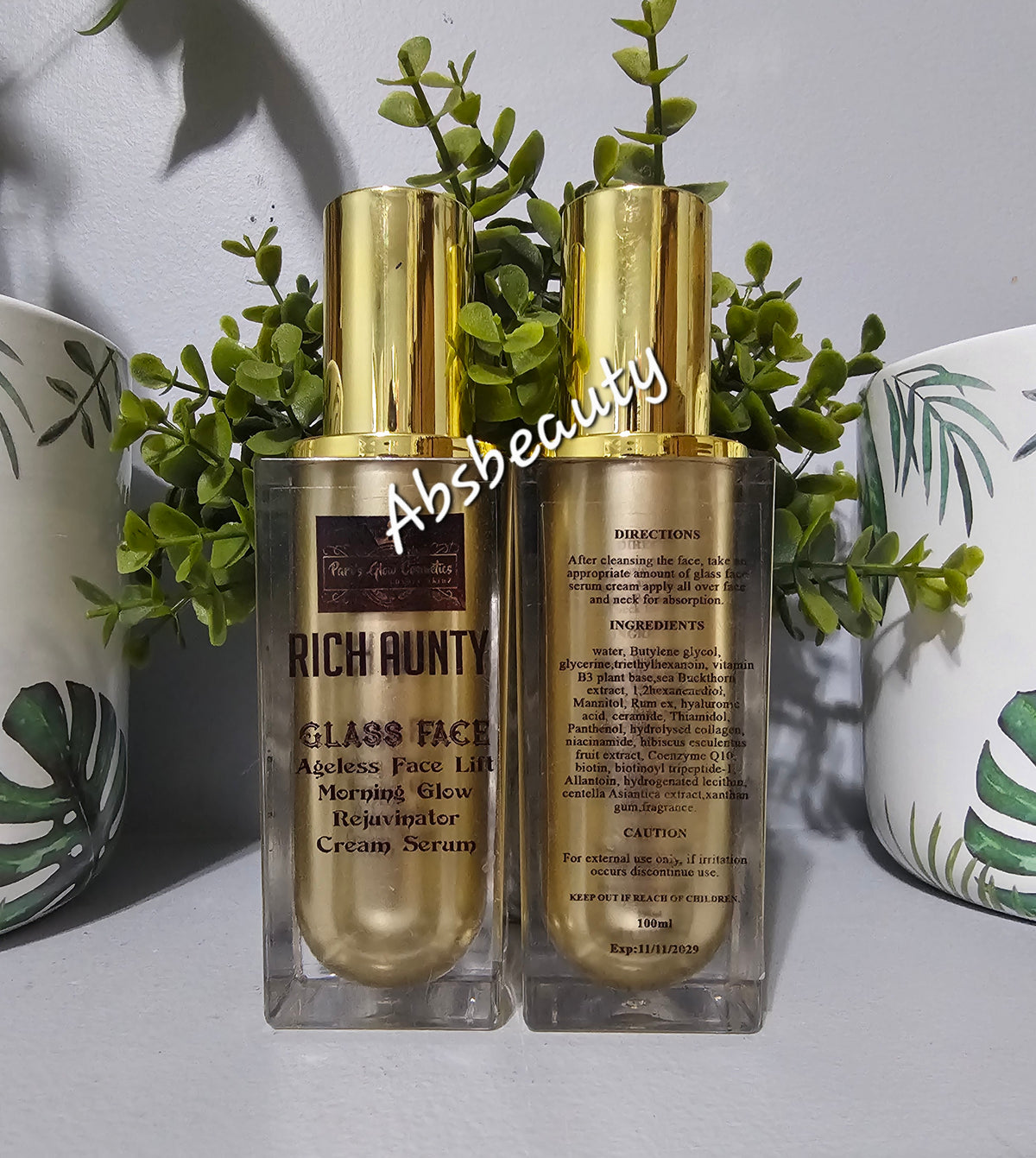 Pari's Glow Rich Aunty Glass Face Ageless Face Lift Cream Serum 100ml. 1pc