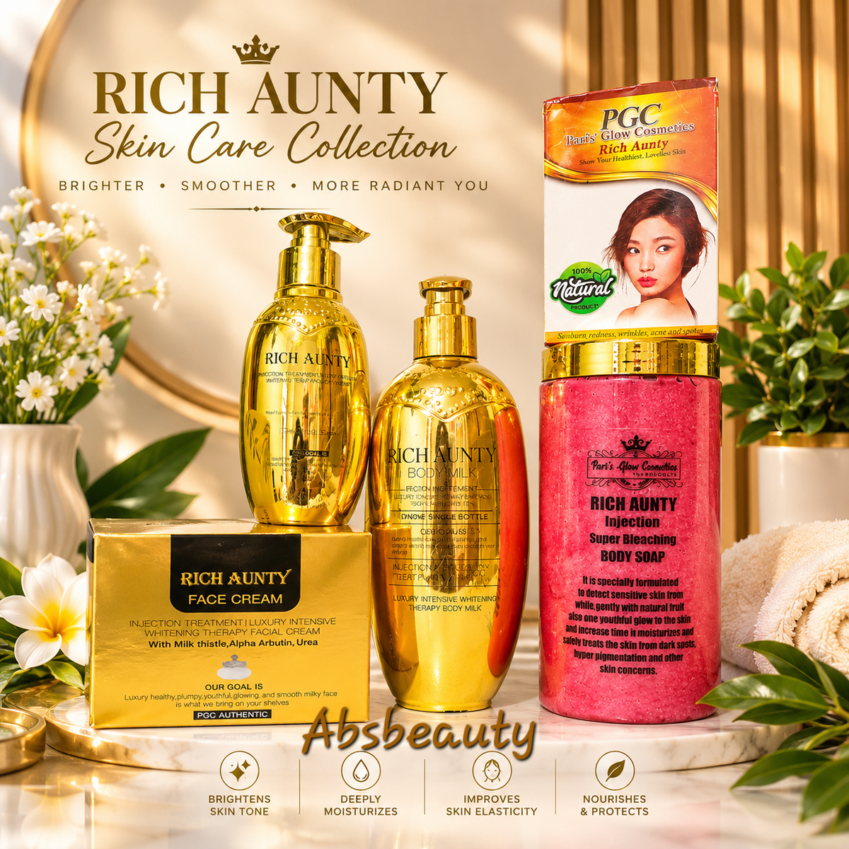 Rich Aunty Injection Whitening Set From Pari's Glow Cosmetics 5pcs