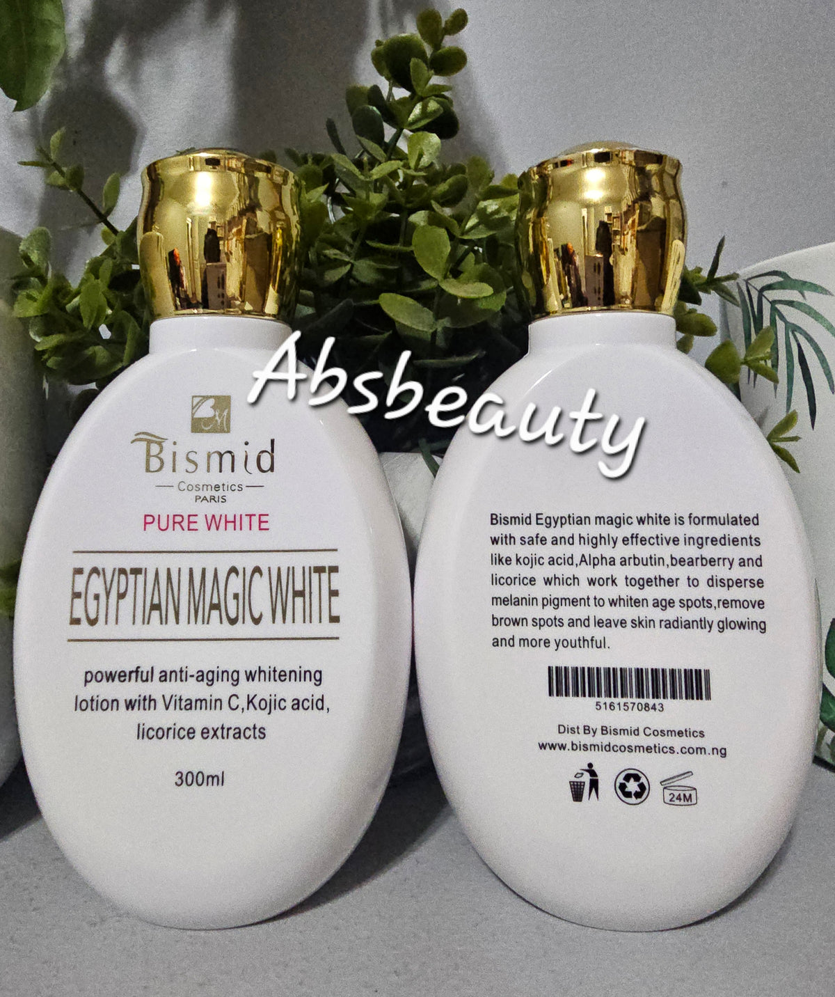 Bismid Pure White Egyptian Magic White Powerful Anti-Aging Whitening Lotion 300ml. 1pc