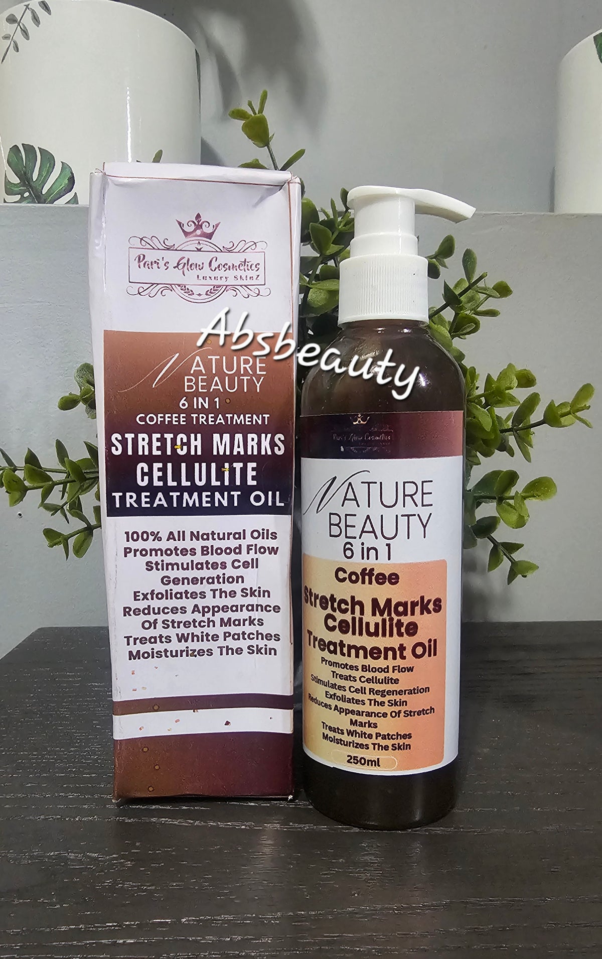 Pari's Glow Nature Beauty 6in1 Coffee Stretch Marks, Cellulite Treatment Oil 250ml