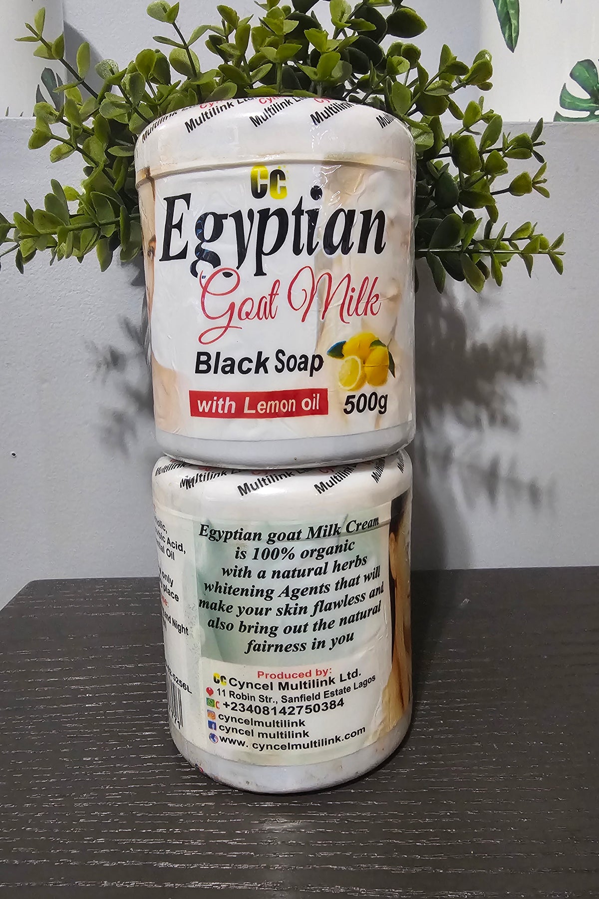 EGYPTIAN Goat Milk Black Soap With Lemon Oil 500g