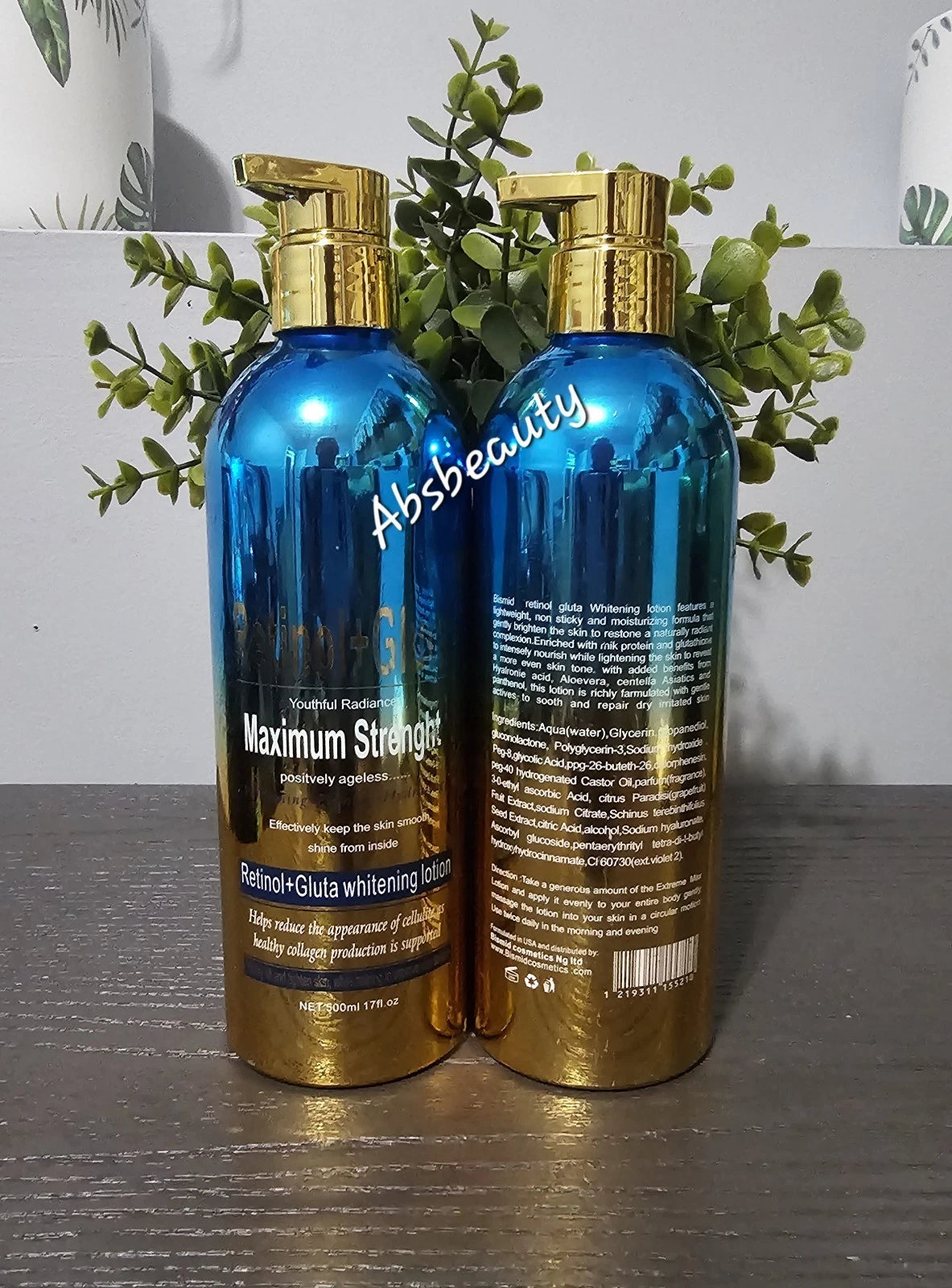 1×Bismid Retinol & Gluta Whitening Body Lotion Youthful Radiance 500ml