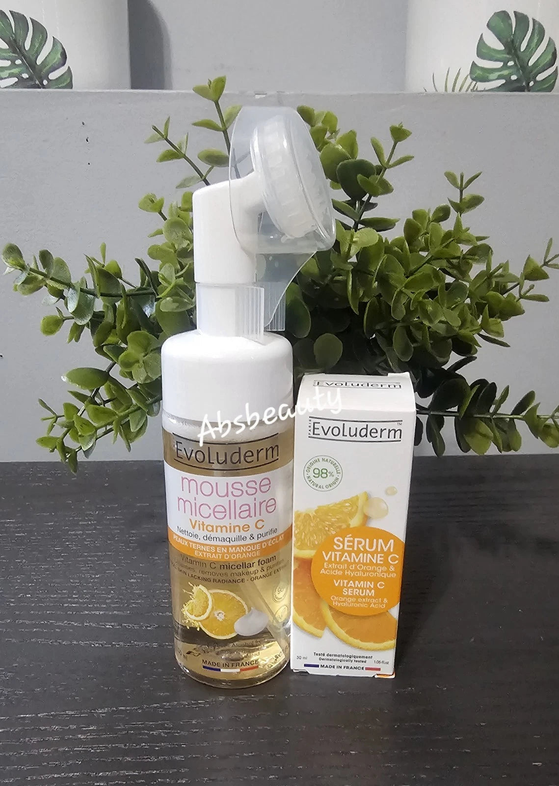 EVOLUDERM Vitamin C Micellar Foam Cleanser&Vitamin C Serum With Hyaluronic Acid
