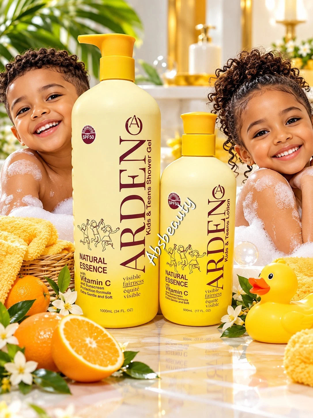 Arden Visible Fairness Kids,Teens Vitamin C Shower Gel 1000ml & Body Lotion 500ml