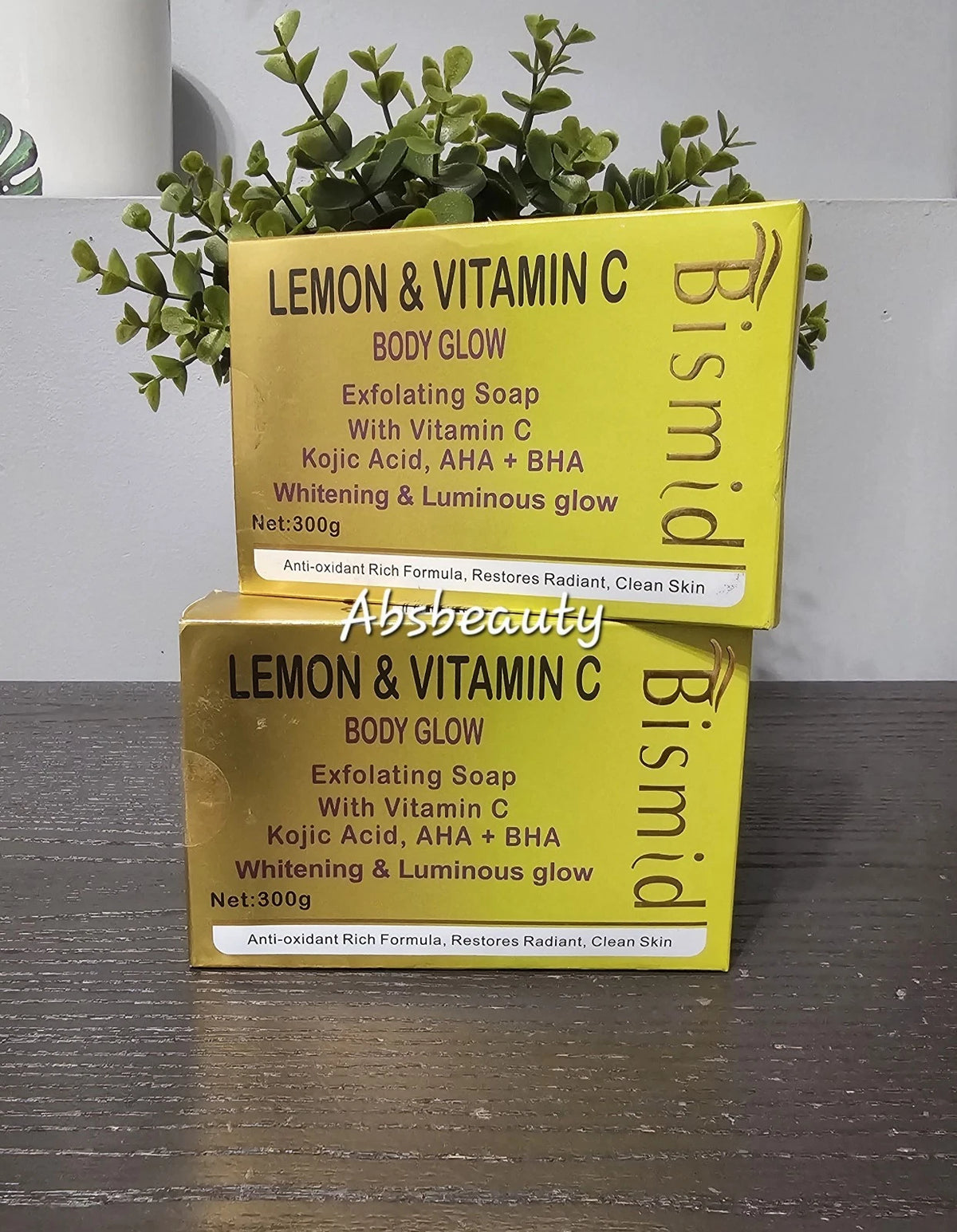 Bismid Lemon & Vitamin C Body Glow Exfoliating Whitening Bar Soap 300g 1pc