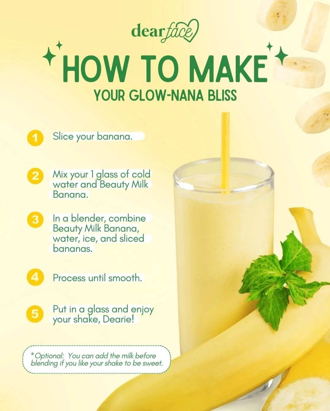 Dear Face Beauty Milk Premium Japanese Banana Probiotics + Collagen Drink