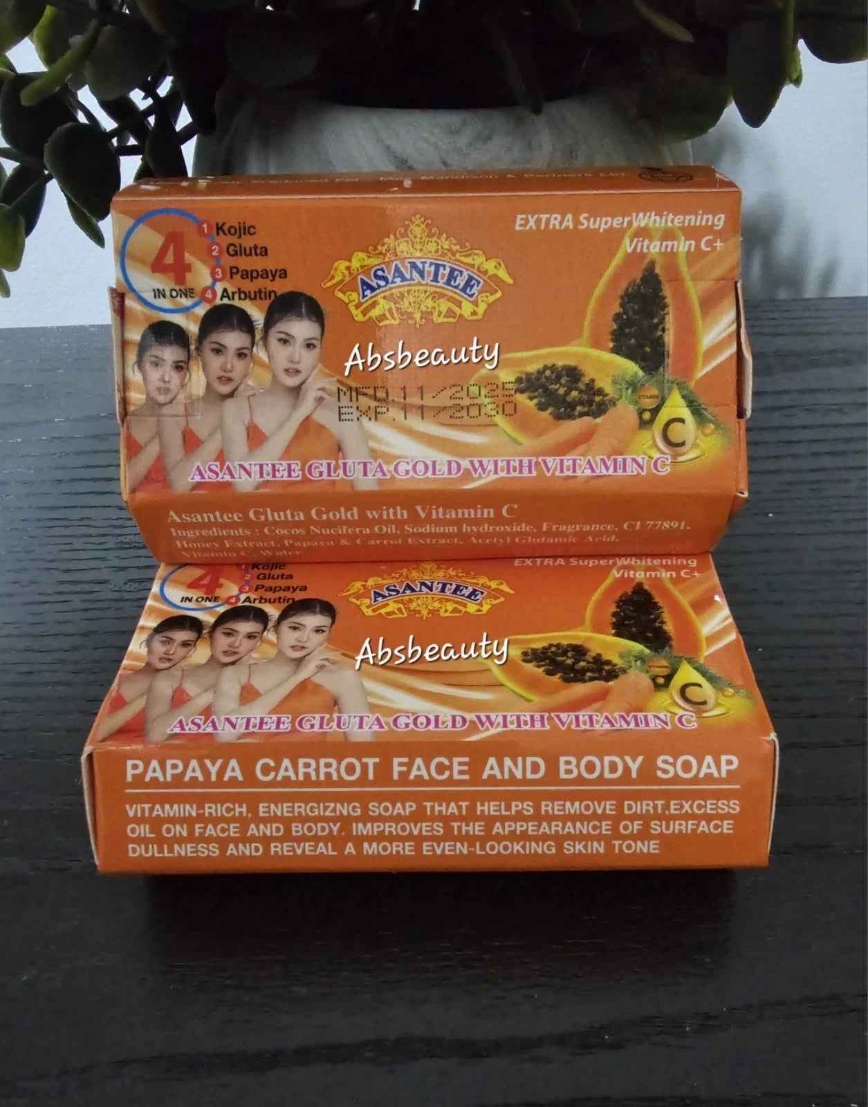Asantee 4in1 Gluta Gold Vitamin C Face&Body Soap 125g 1pc