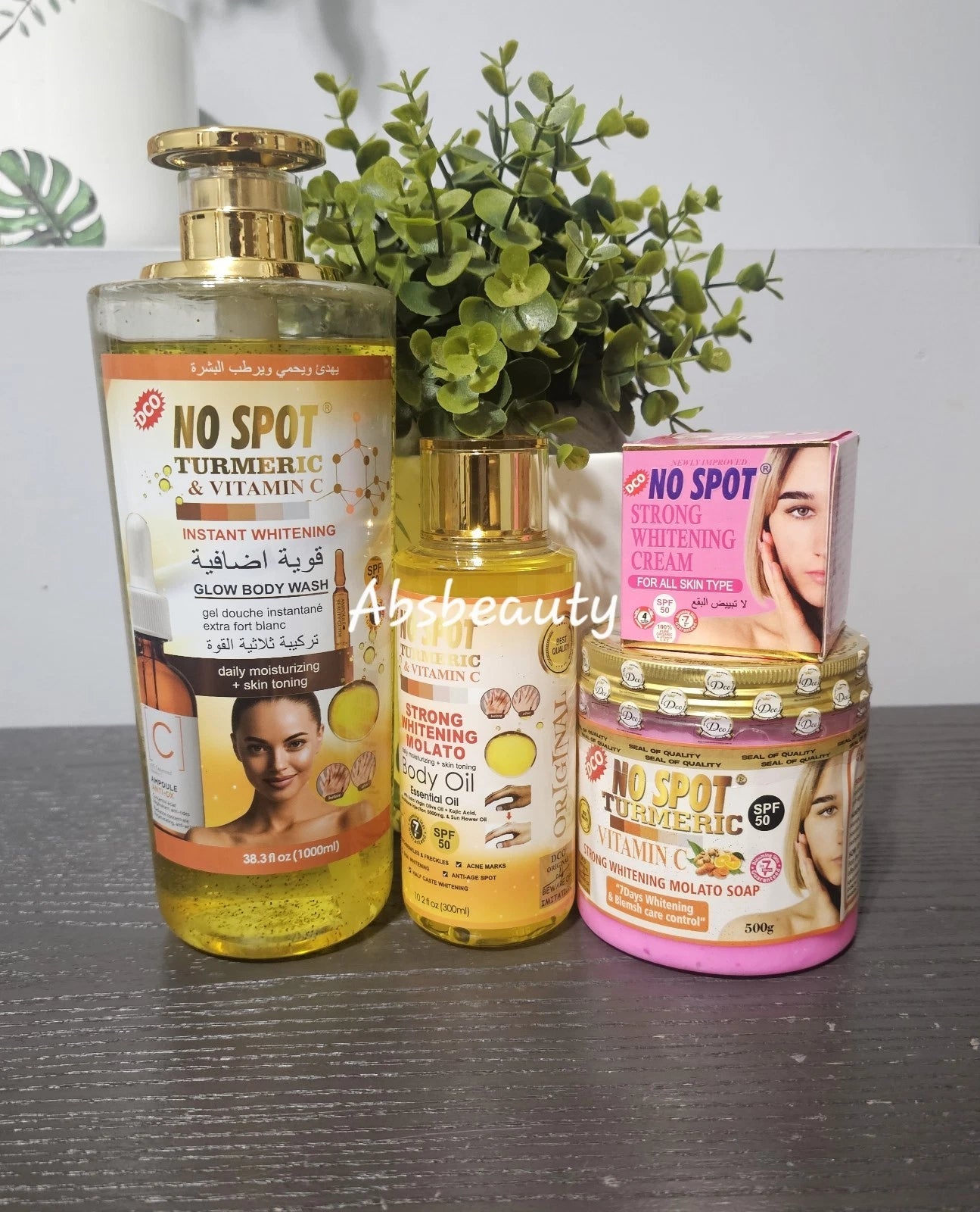 No Spot Instant Whitening With Vitamin C & Tumeric Set 4in1 Combo