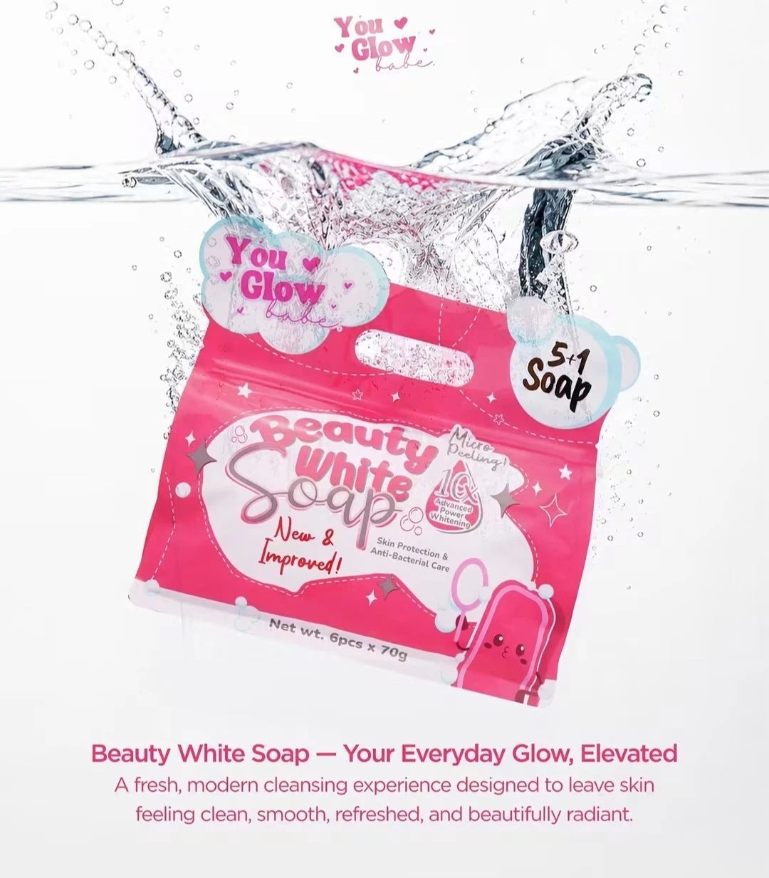 You Glow Babe - BEAUTY WHITE SOAP - New & Improved ( 6 X 70g soap )✨️