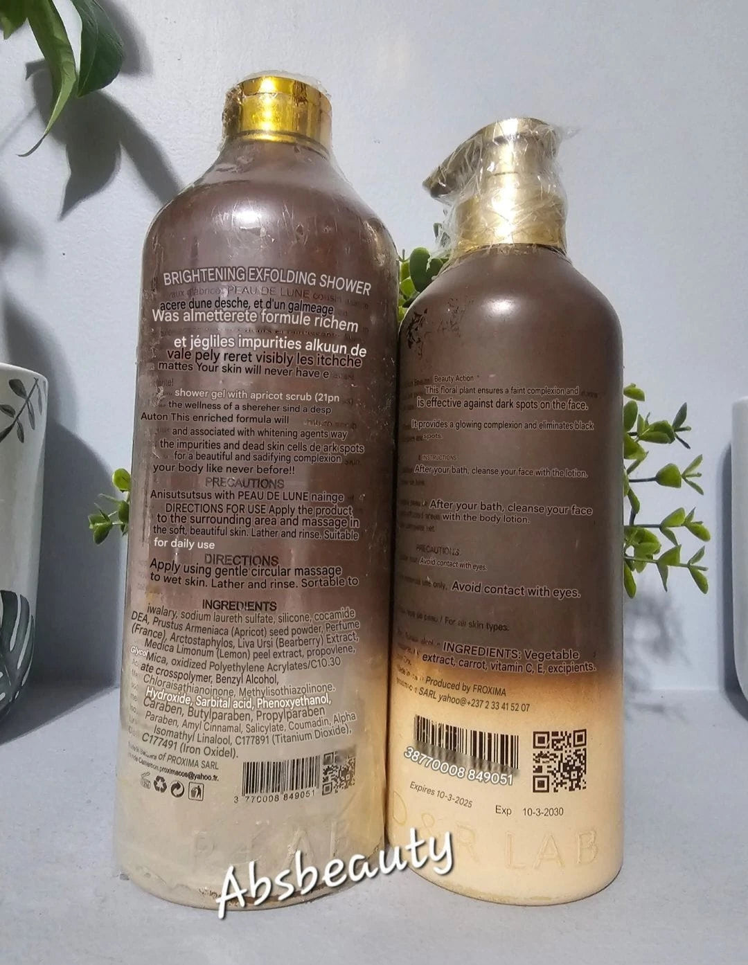 Peau De Lune Floral Plus Brightening Shower Scrub & Body Lotion 550ml