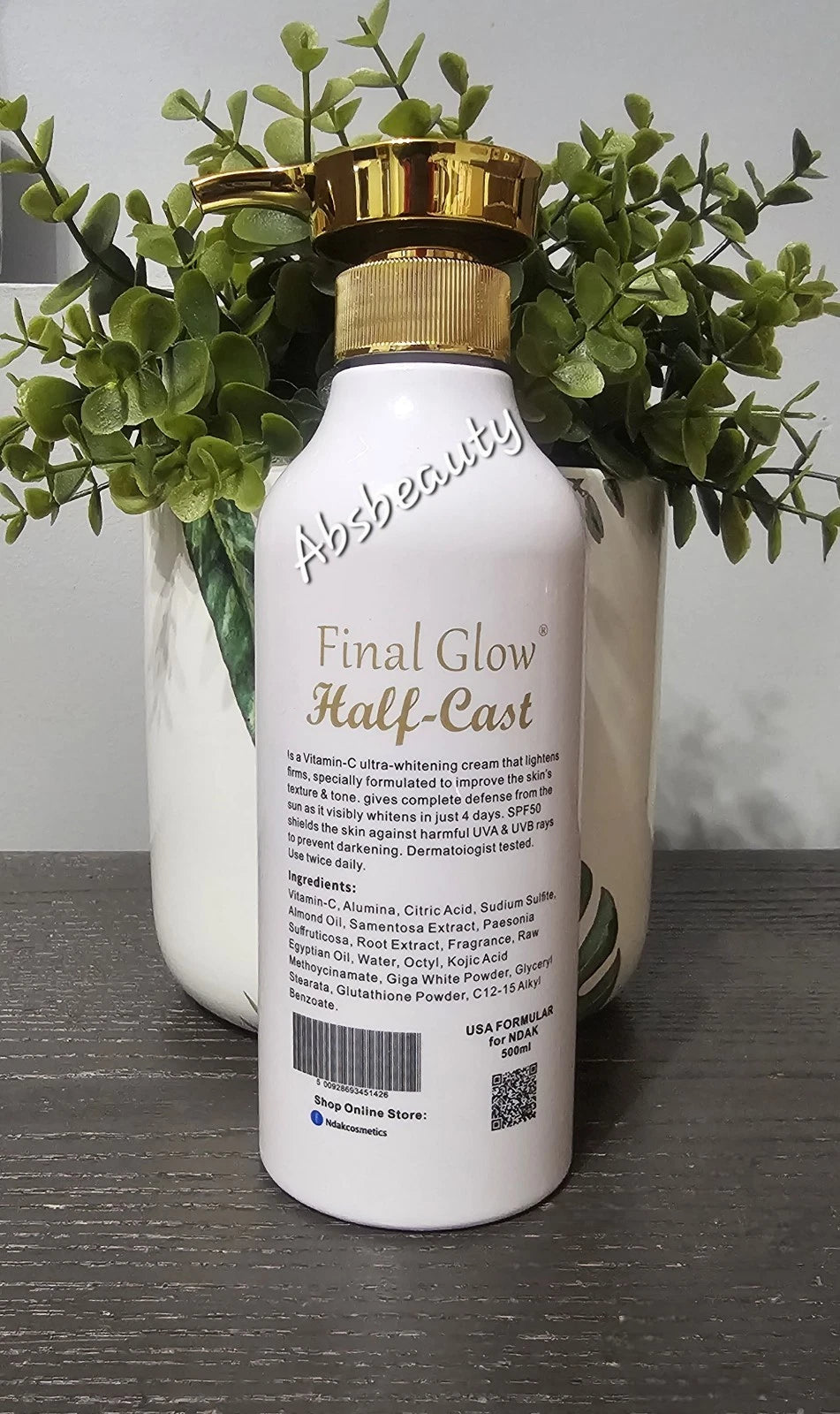Final Glow Half-C Vitamin C Whitening Body lotion 500ml Spf50 AUTHENTIC