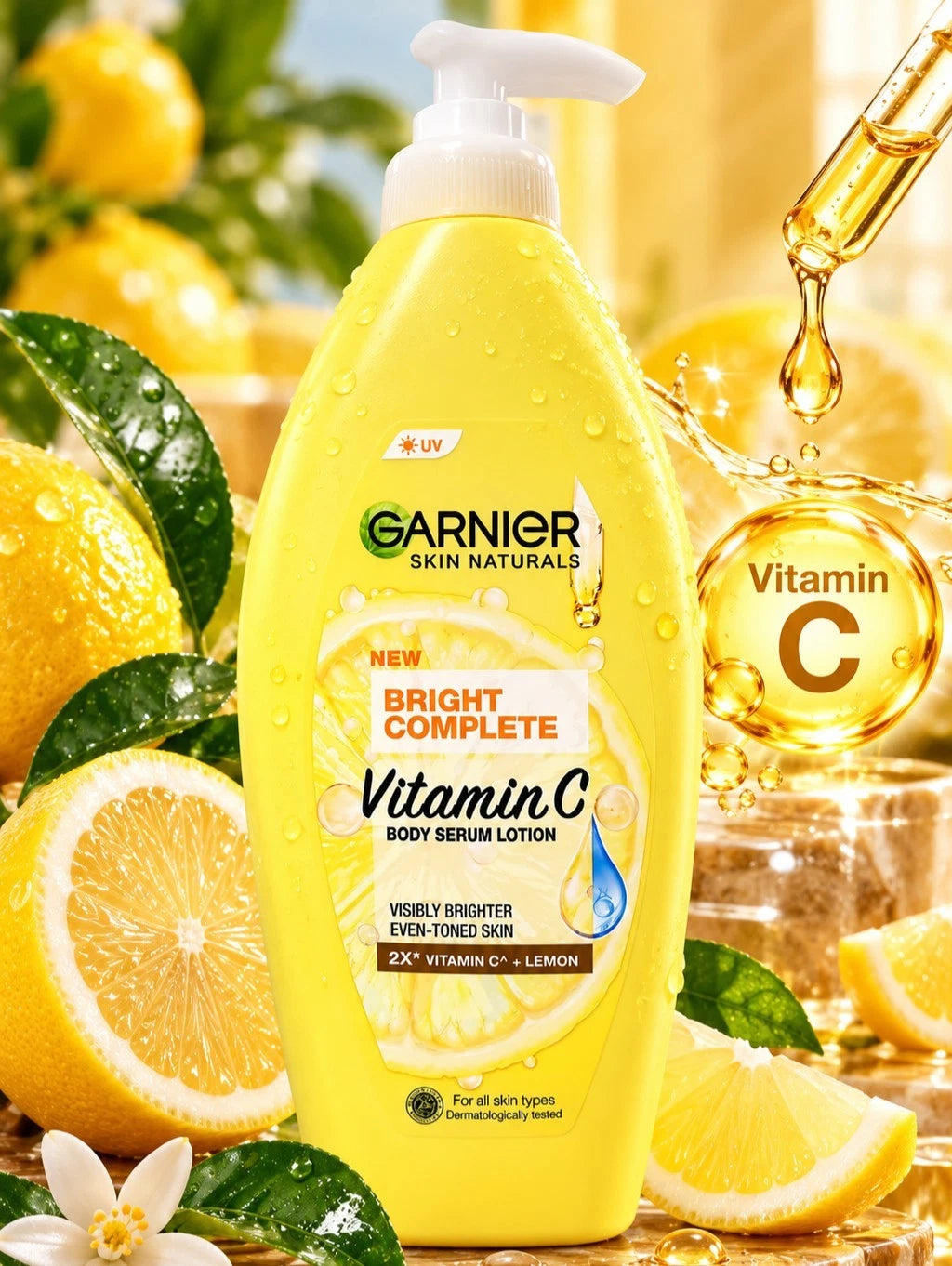 Garnier Bright Complete Vitamin C Body Serum Lotion With Lemon Extract 400ml 1pc