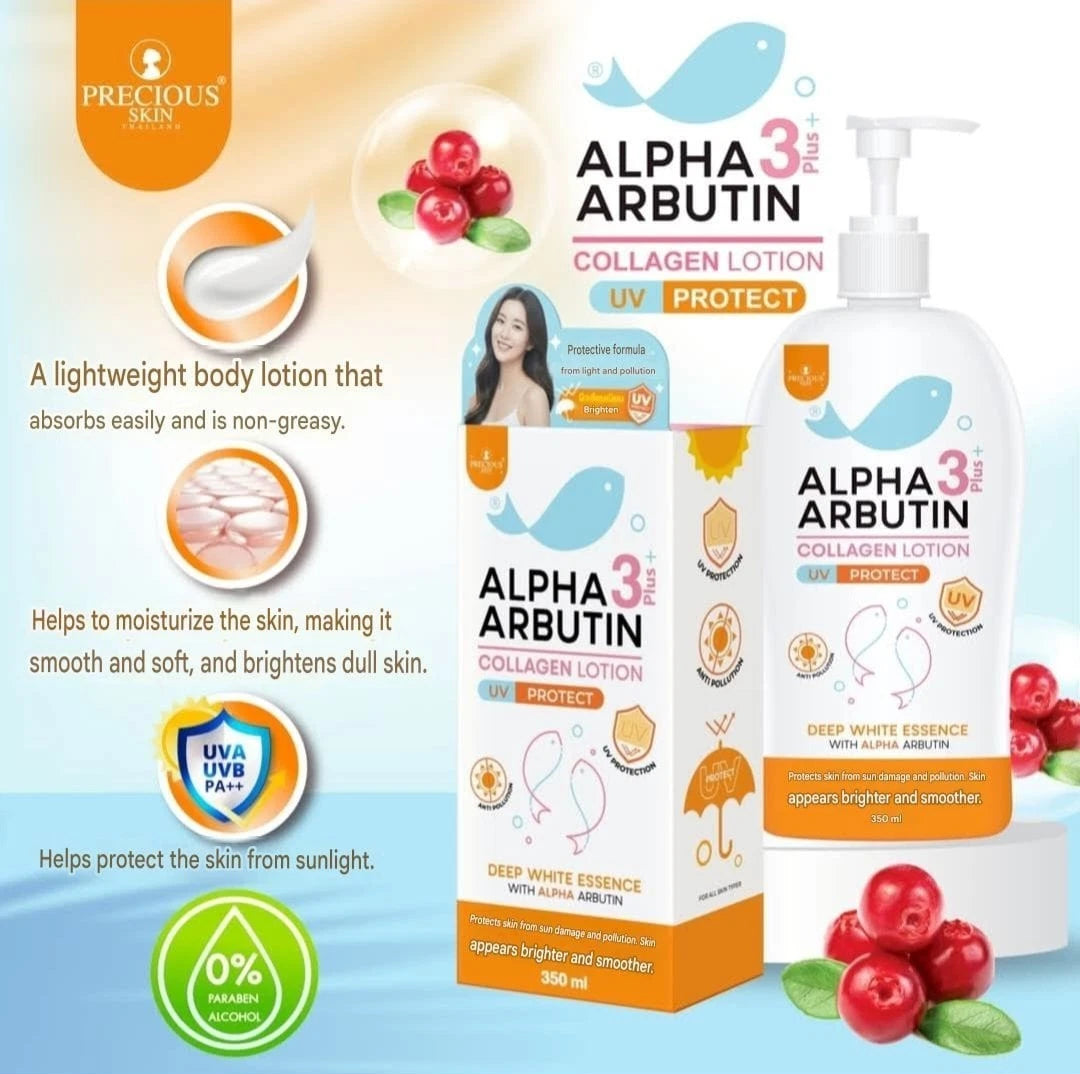 Precious Skin Alpha Arbutin 3plus Collagen Body Lotion UV Protection 350ml