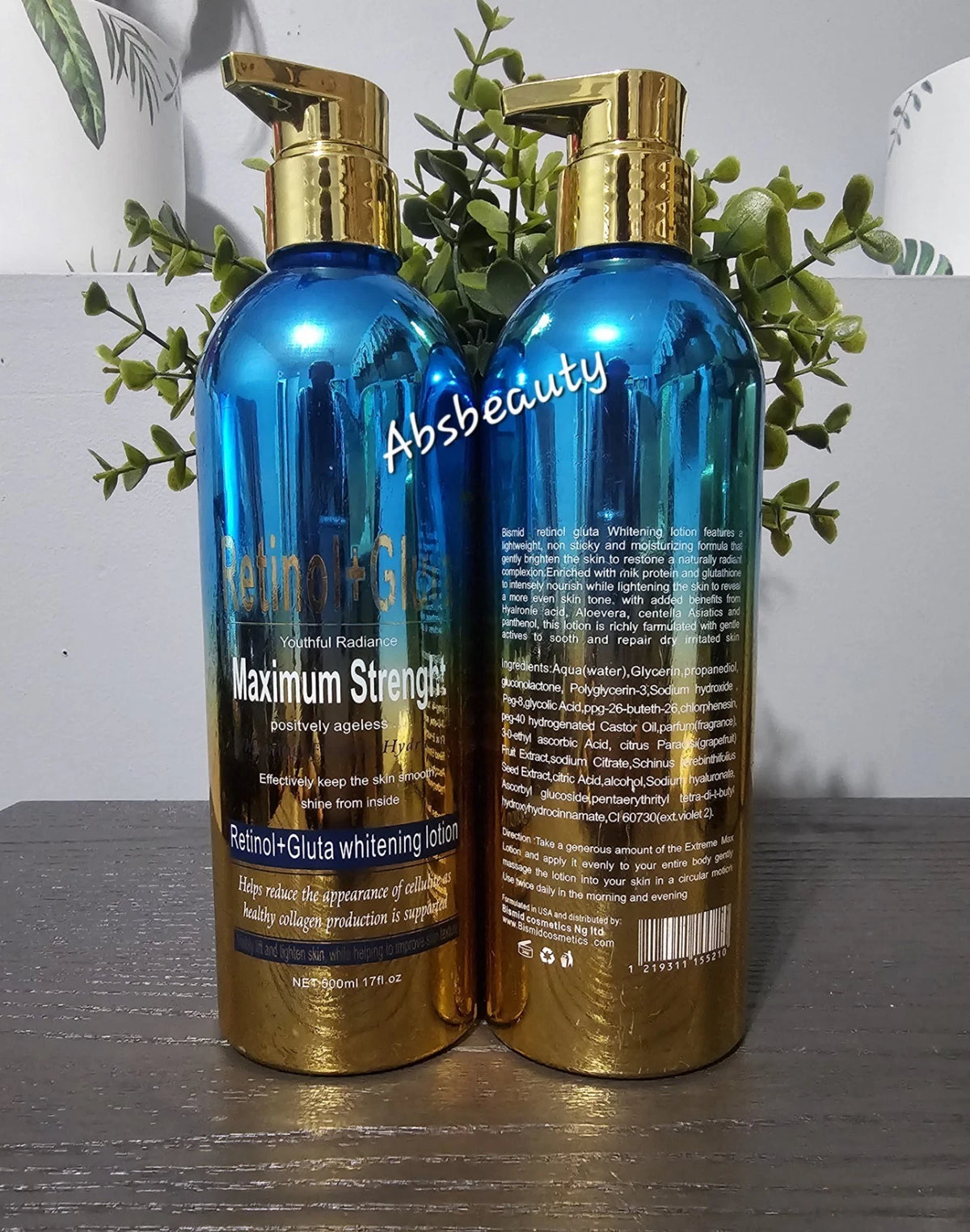 1×Bismid Retinol & Gluta Whitening Body Lotion Youthful Radiance 500ml