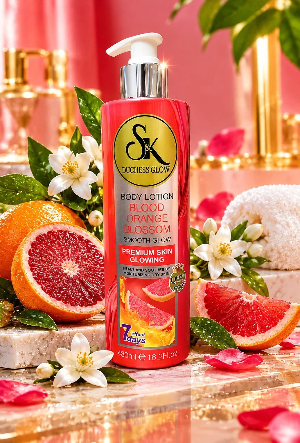 SK Duchess Glow Blood Orange Blossom Lotion Premium Glow Hydrates Eventone 480ml