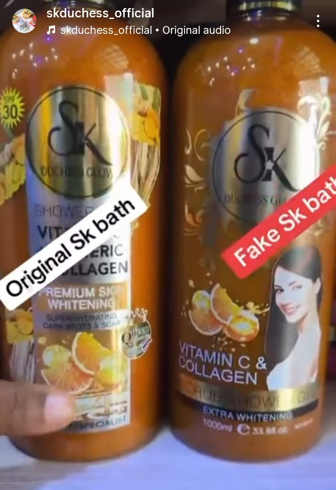 Sk duchess glow vitamin c +Turmeric + Collagen scrub shower gel 1000ml Spf 30