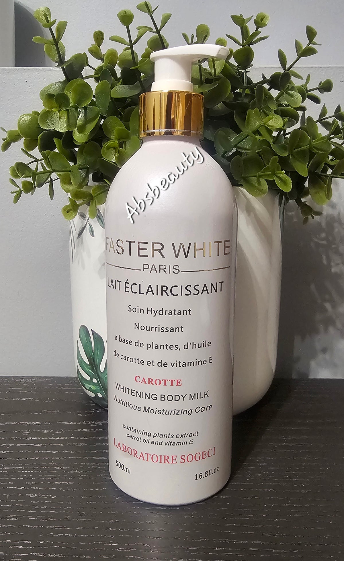 FASTER WHITE Paris CAROTTE Skin Lightening Body Lotion 500ml 💯Original&Authentic✅️, 1bottle