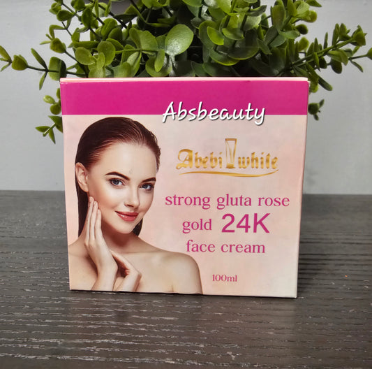 Abebi White Strong Gluta Rose Gold 24K Face Cream 100ml✨️👌