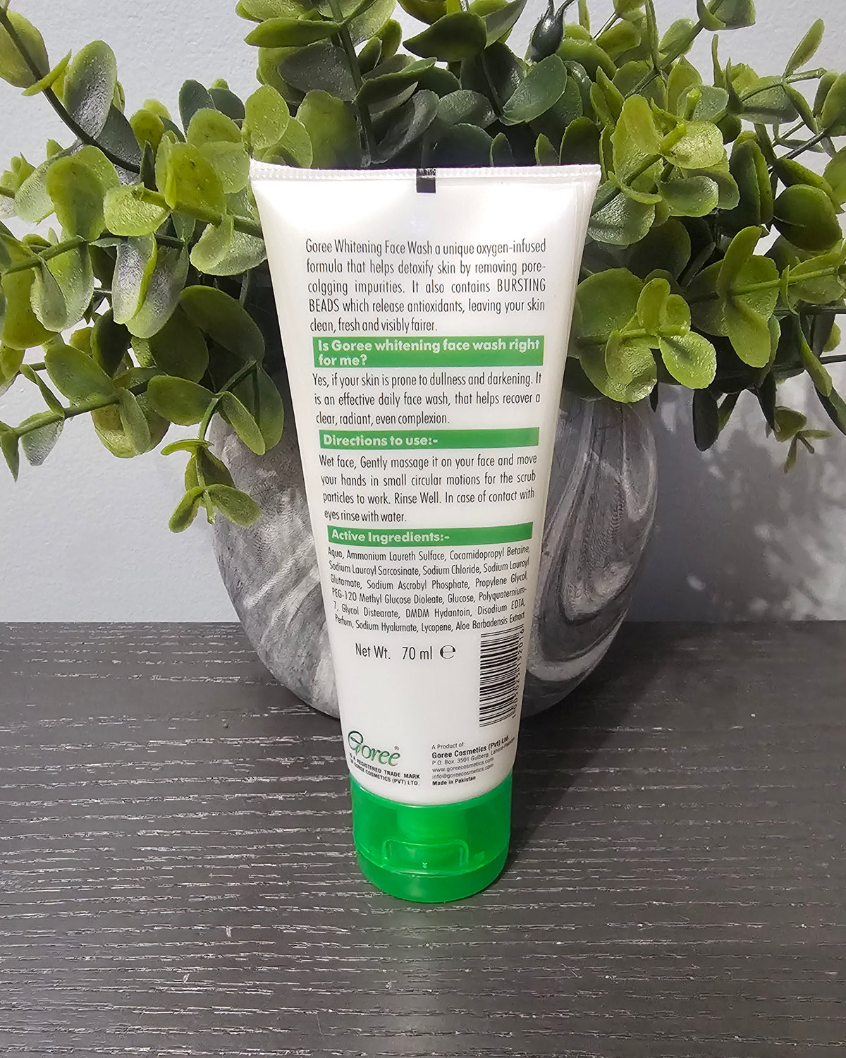 Goree Whitening Face Wash With Bursting Beads & Aloe Vera. 1pc