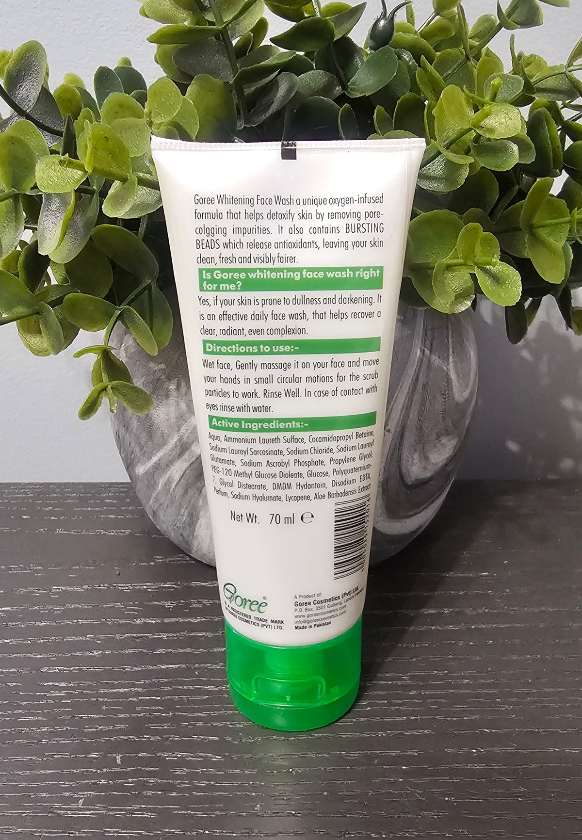 Goree Whitening Face Wash With Bursting Beads & Aloe Vera. 1pc