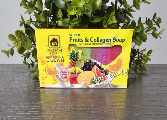 Nong Pang Super Fruits & Collagen Anti-Aging Whitening Bar Soap 160g✨️ 1pc
