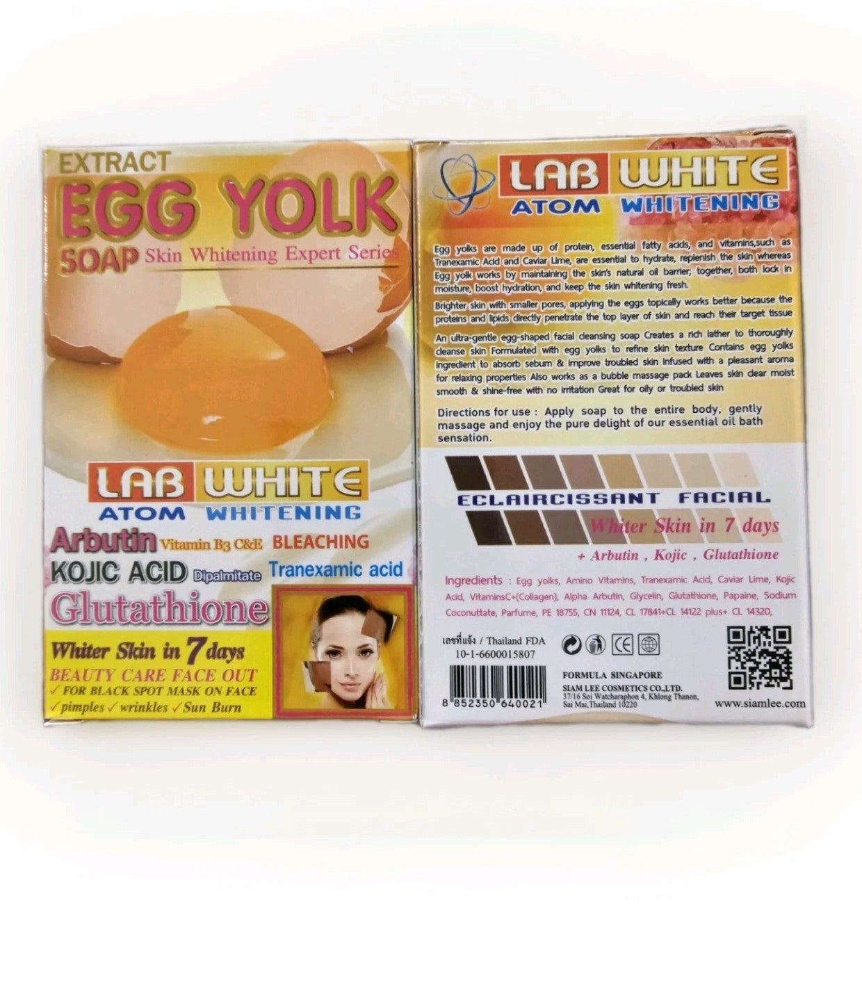 1× Bar Lab White Egg Yolk Glutathione Lightening & Exfoliating SOAP
