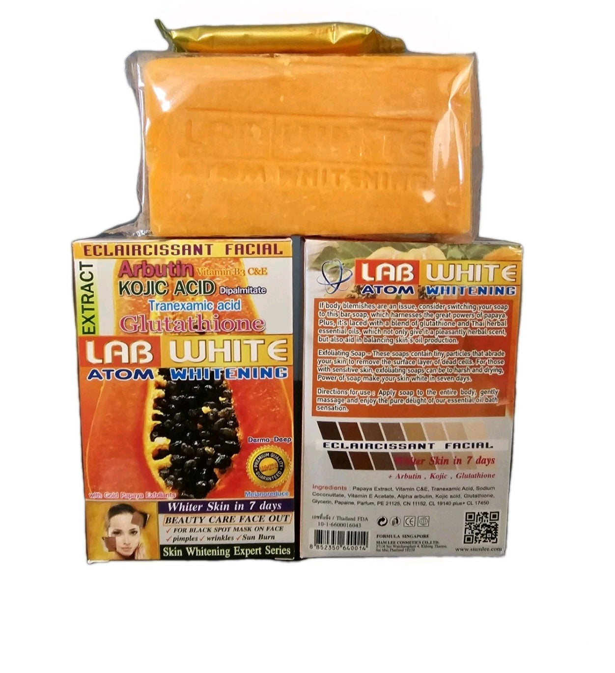 Lab White Papaya Extract Atom Whitening Soap× 1 Bar