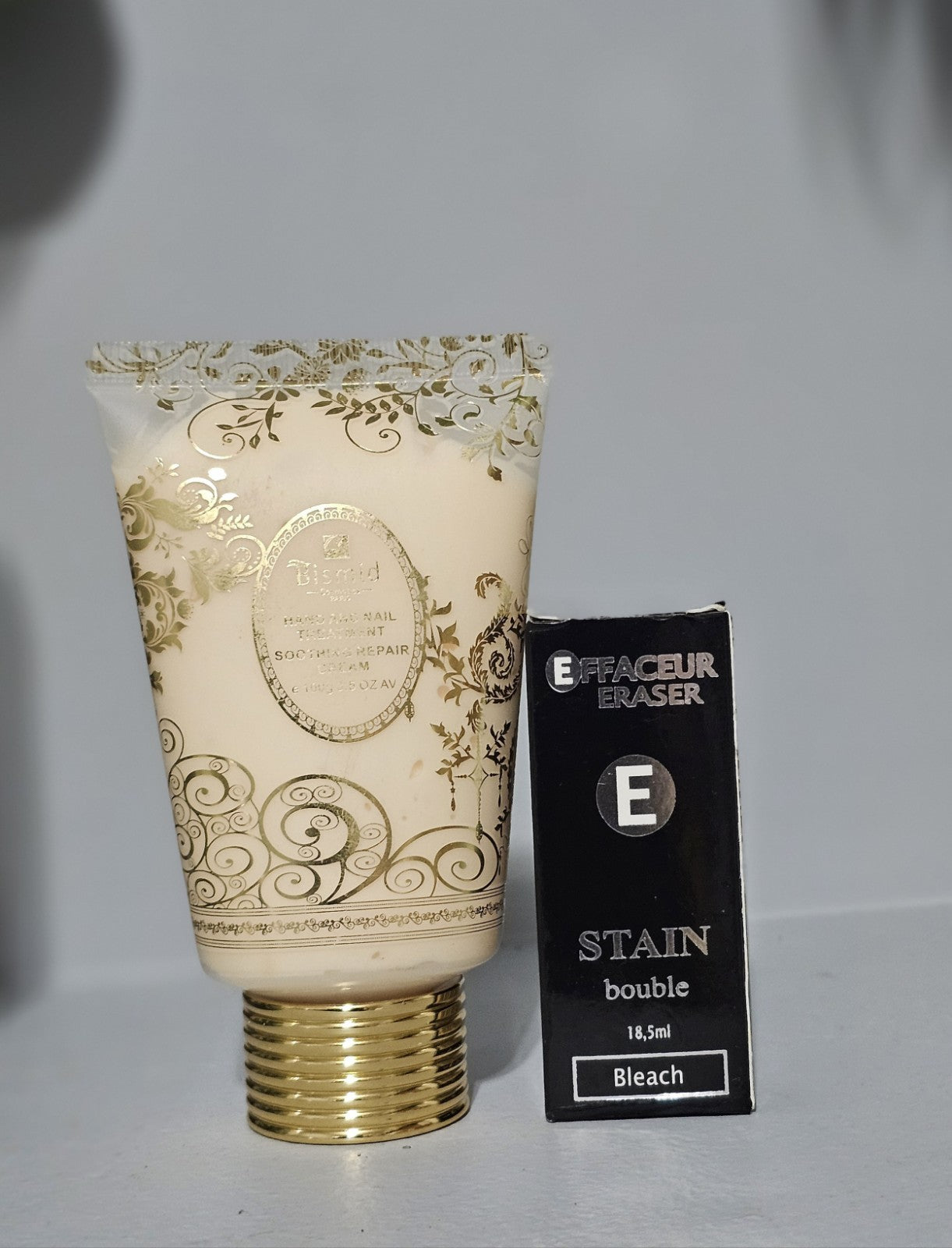 Bismid Hand & Nail Treatment Repair Cream + Effaceur Eraser Qintos Dark Knuckles
