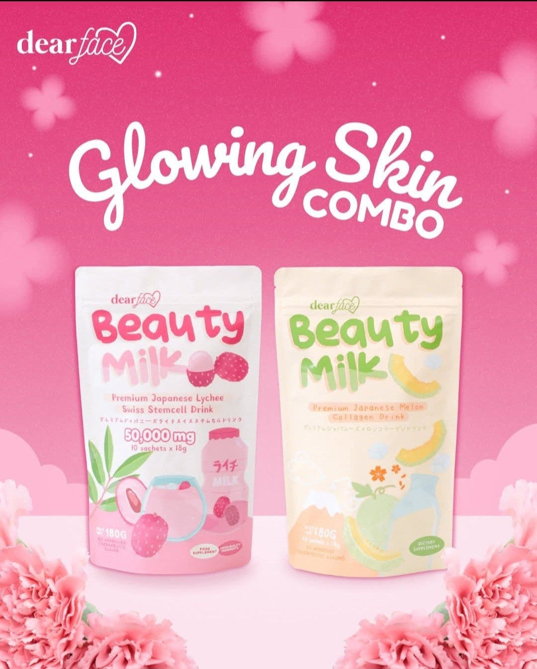 Dear Face Beauty Milk Premium Japanese Melon Collagen Drink 10sachets