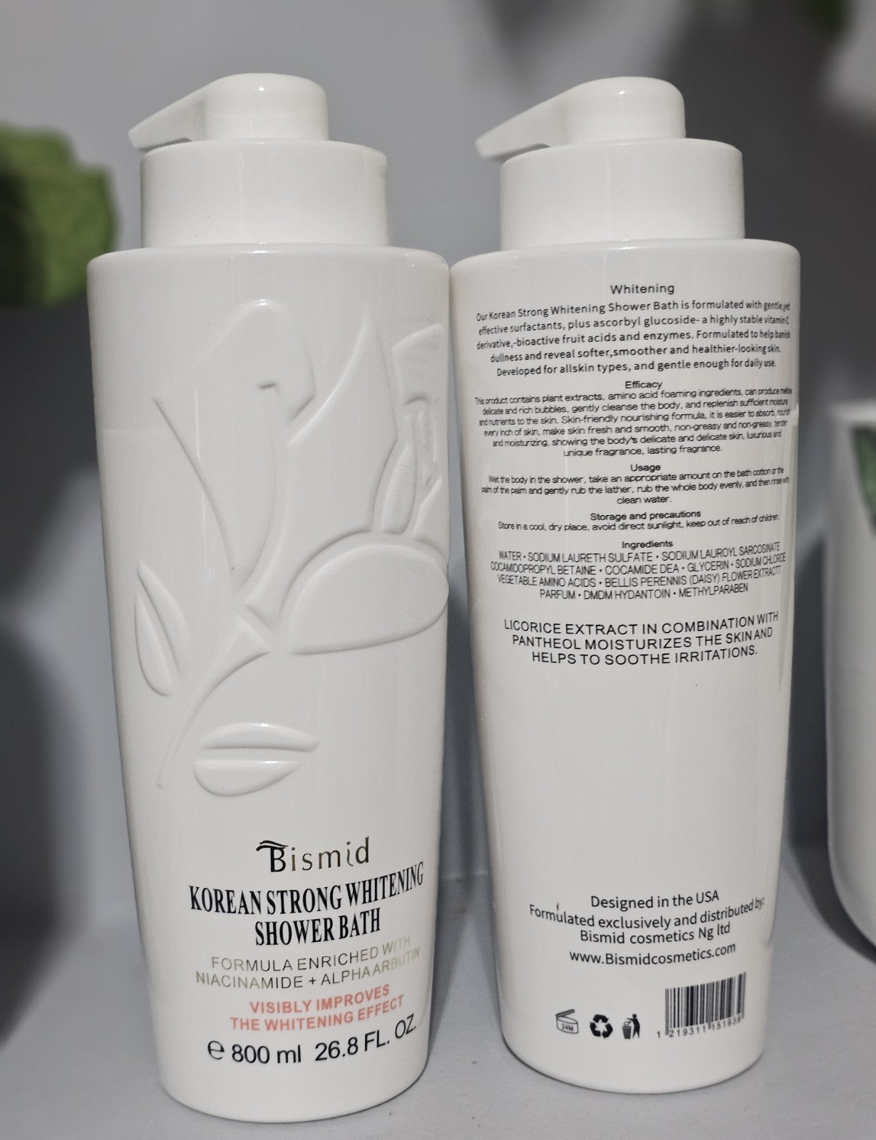 Bismid Korean Strong Whitening Shower Bath 800ml Super Effective Whitening