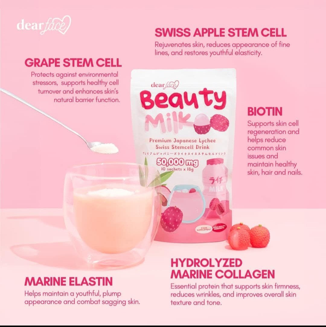 Dear Face Beauty Milk Premium Japanese Lychee Swiss Stemcell Drink