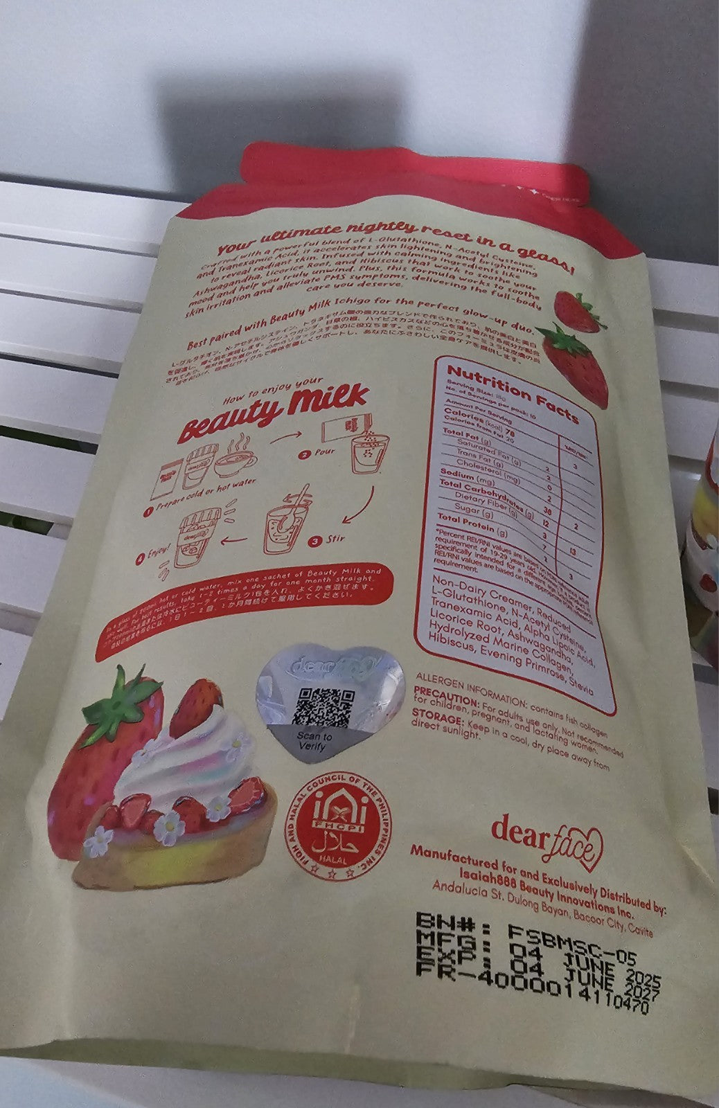 Dear Face Beauty Milk Strawberry & Cream