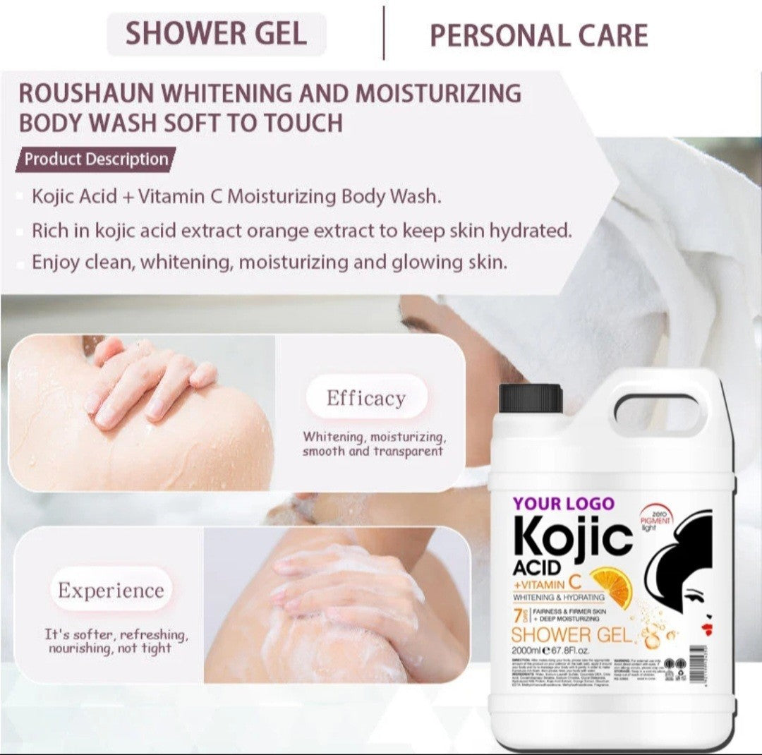 Roushun Kojic Acid + Vitamin C whitening & Hydrating Shower Gel 2000ml