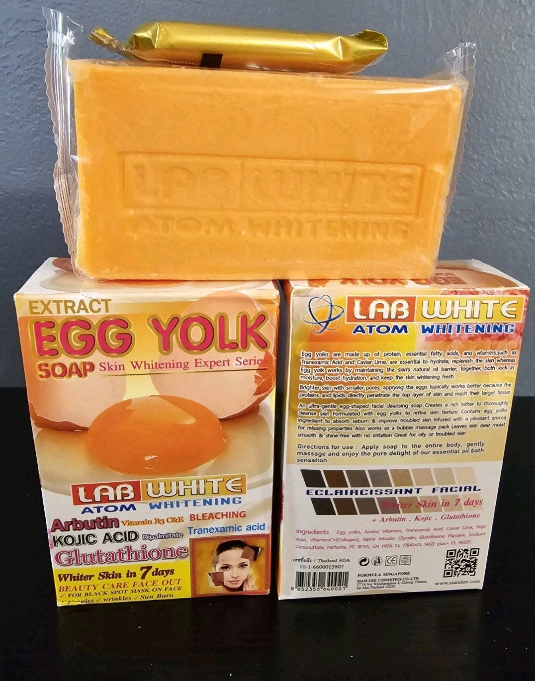 1× Bar Lab White Egg Yolk Glutathione Lightening & Exfoliating SOAP