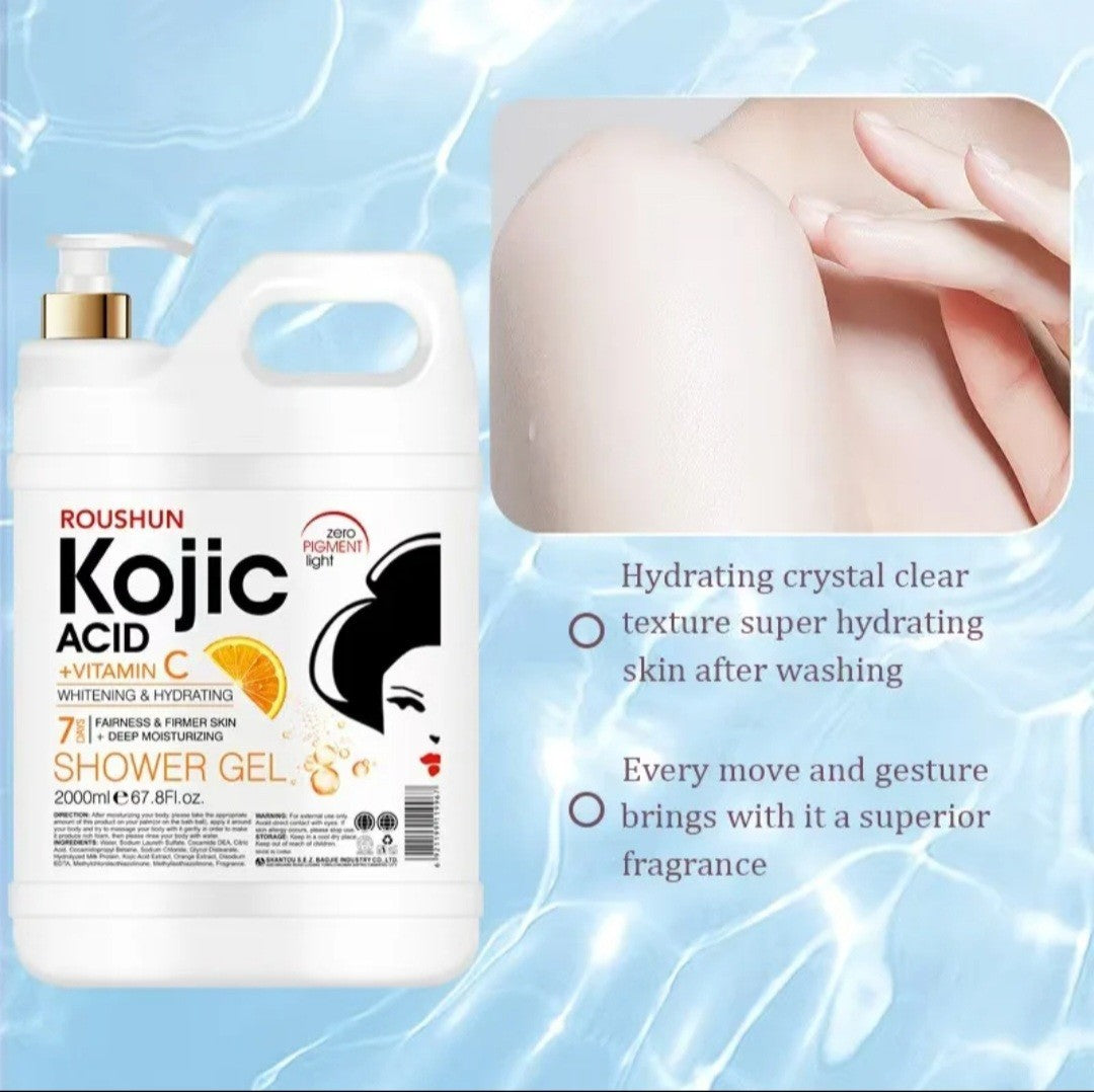 Roushun Kojic Acid + Vitamin C whitening & Hydrating Shower Gel 2000ml